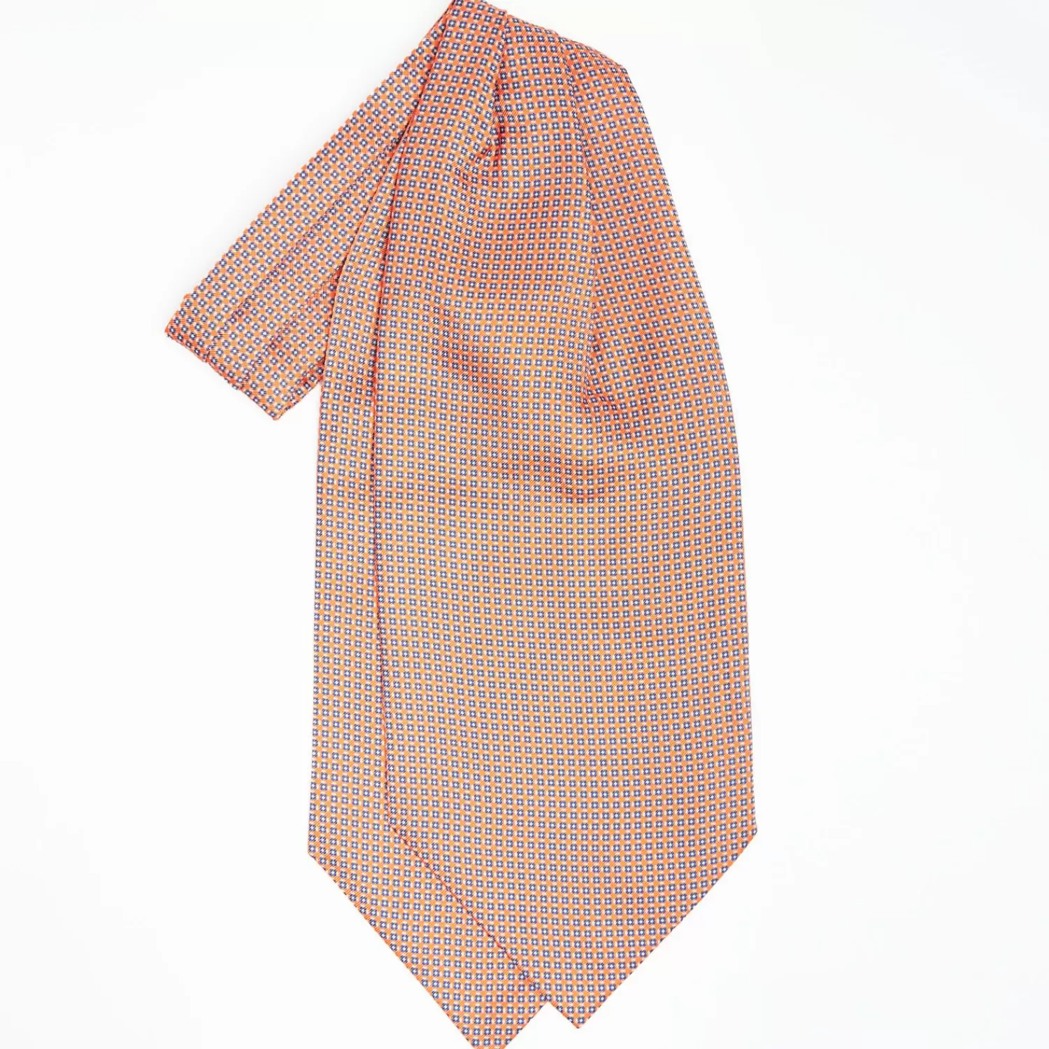 Ascot Tie In Orange Silk - Small Flower Designs>E.Marinella Shop