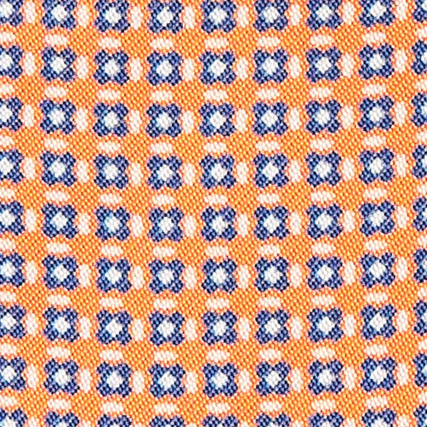 Ascot Tie In Orange Silk - Small Flower Designs>E.Marinella Shop