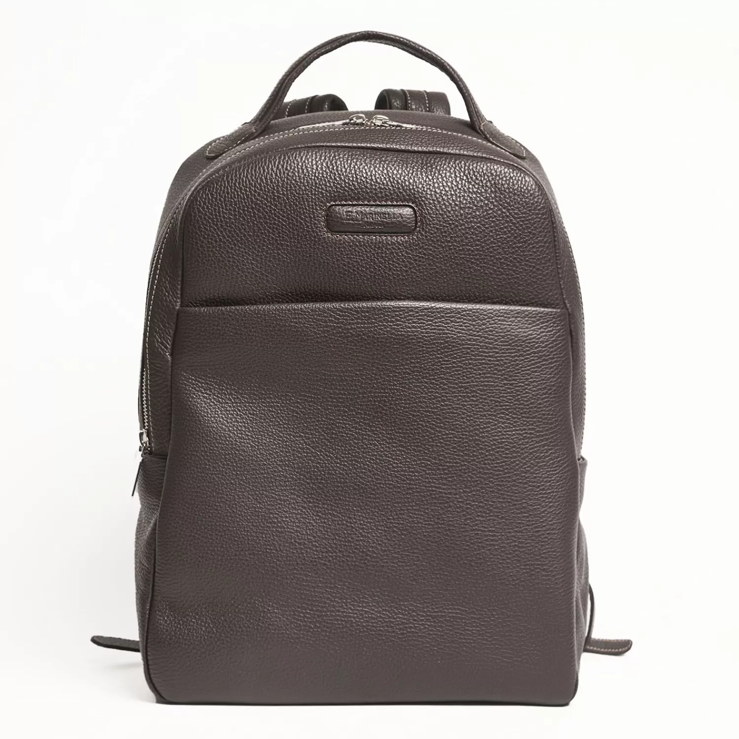 Backpack In Dark Brown Leather With Reinforced Back Panel>E.Marinella Clearance