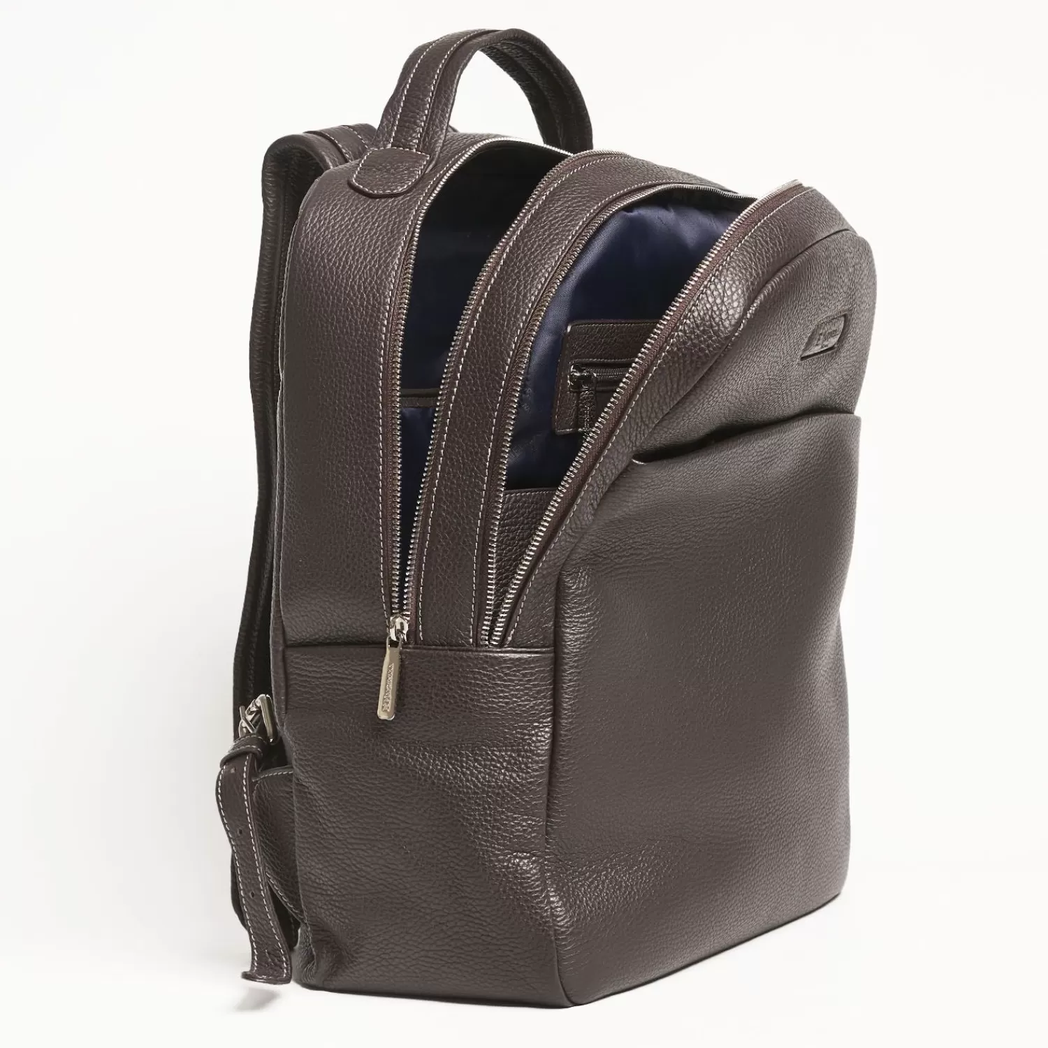 Backpack In Dark Brown Leather With Reinforced Back Panel>E.Marinella Clearance