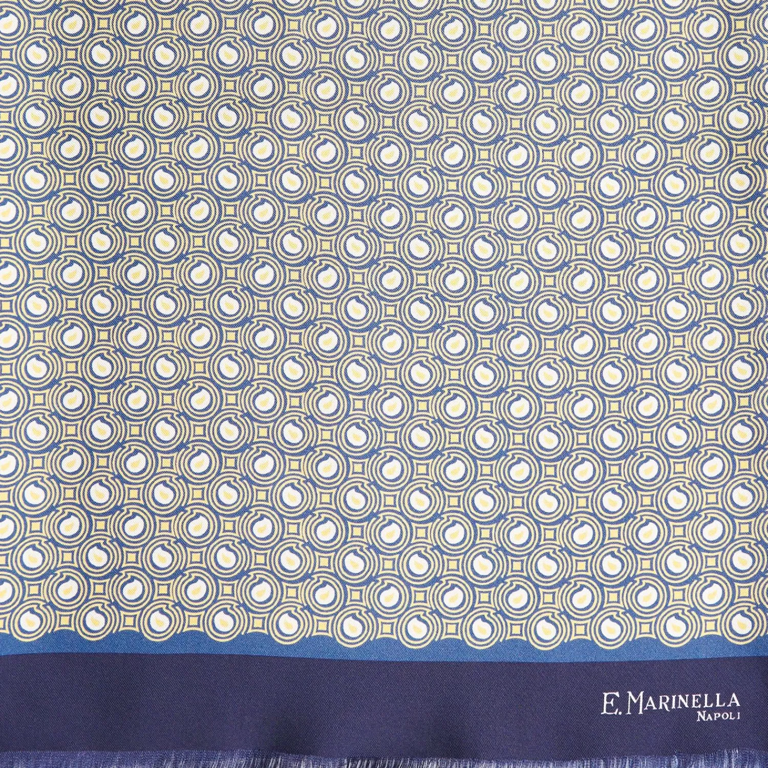 Beige And Blue Double Silk Scarf>E.Marinella Online