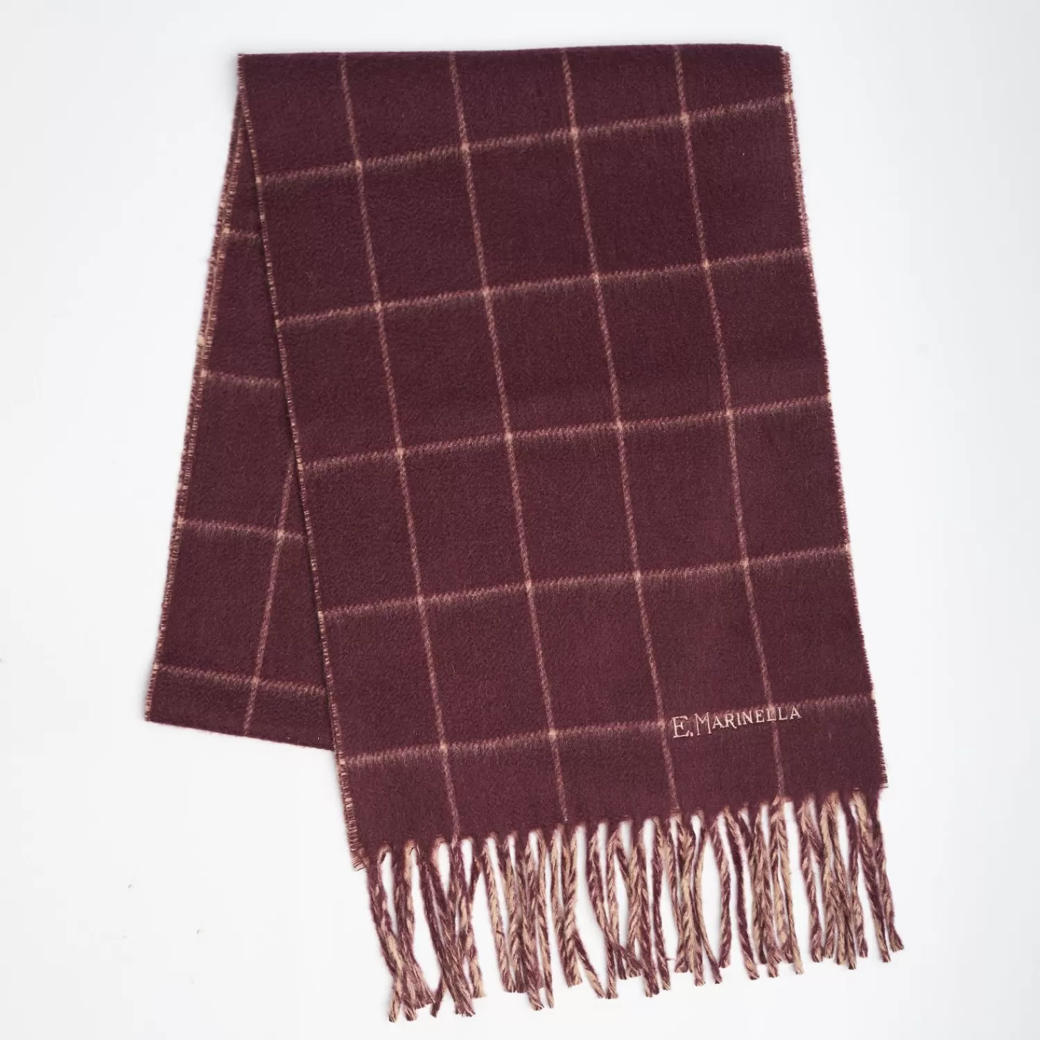 Beige And Burgundy Cashmere Double Scarf>E.Marinella Cheap