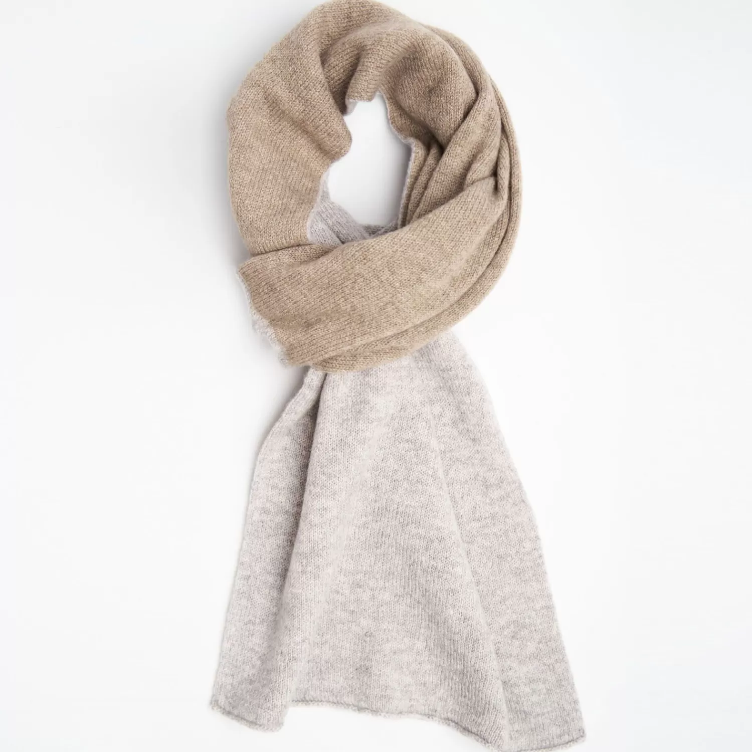 Beige And Camel Two-Tone Solid Cashmere Neck Warmer>E.Marinella Cheap