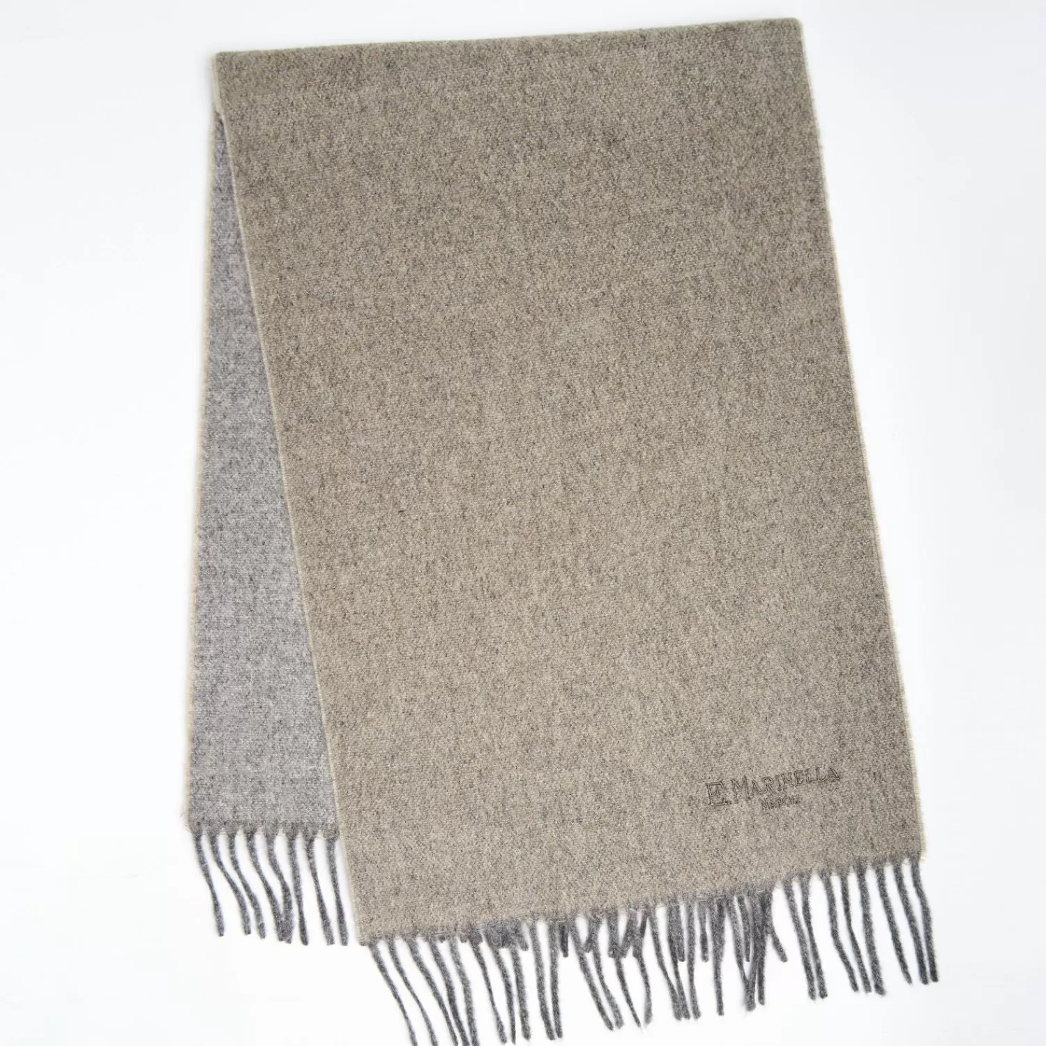 Beige And Grey Double-Faced Cashmere Scarf>E.Marinella Best