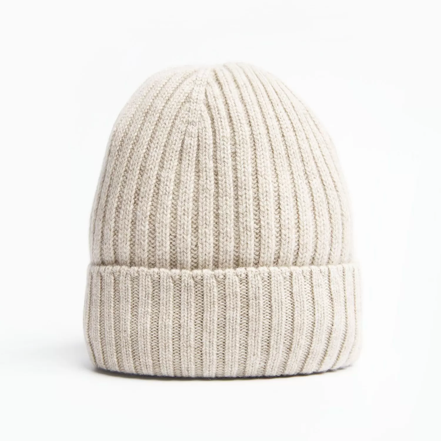 Beige Cashmere Ribbed Beanie>E.Marinella Fashion