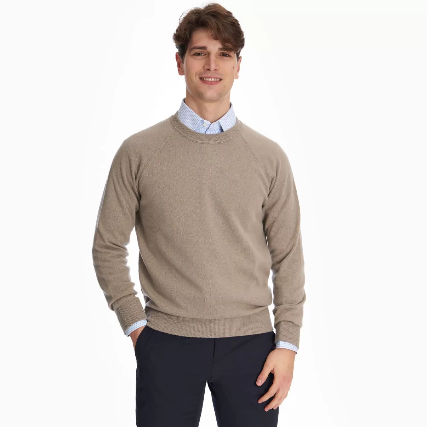 Beige Cashmere Sweatshirt>E.Marinella Store