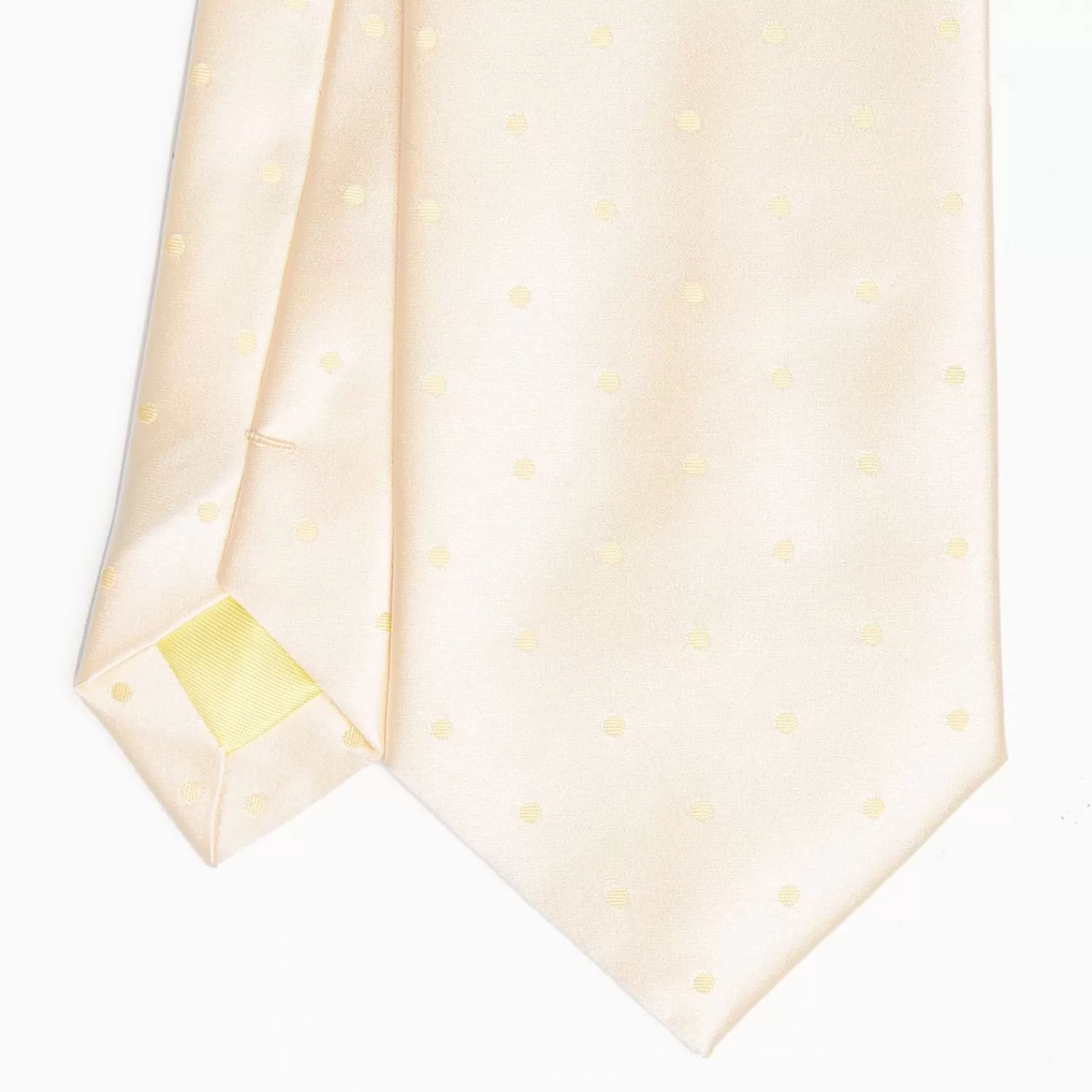 Beige Cerimonial Silk Satin Tie Polka Dot Pattern>E.Marinella Discount