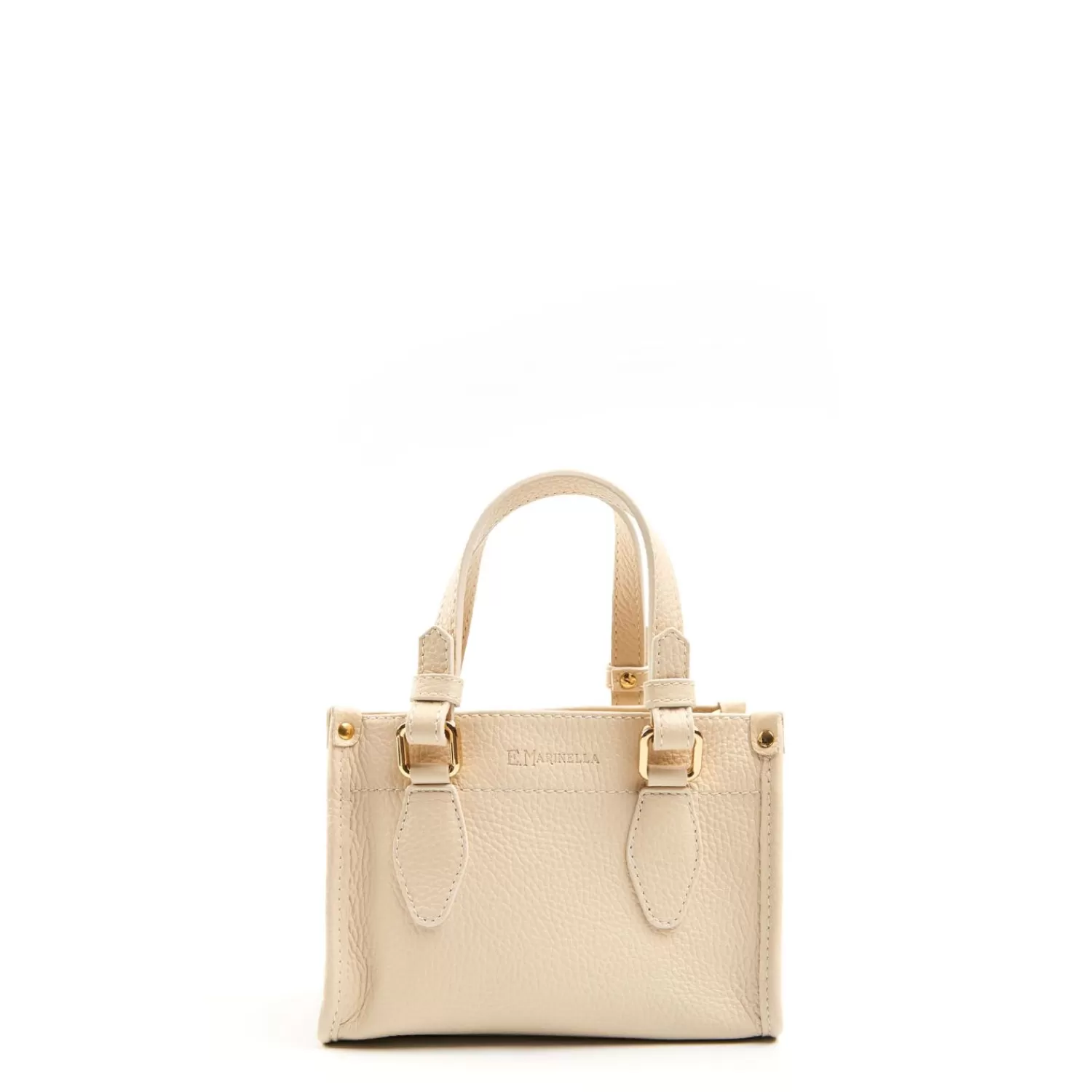 Beige Mini Shopping Bag In Hammered Leather>E.Marinella Fashion