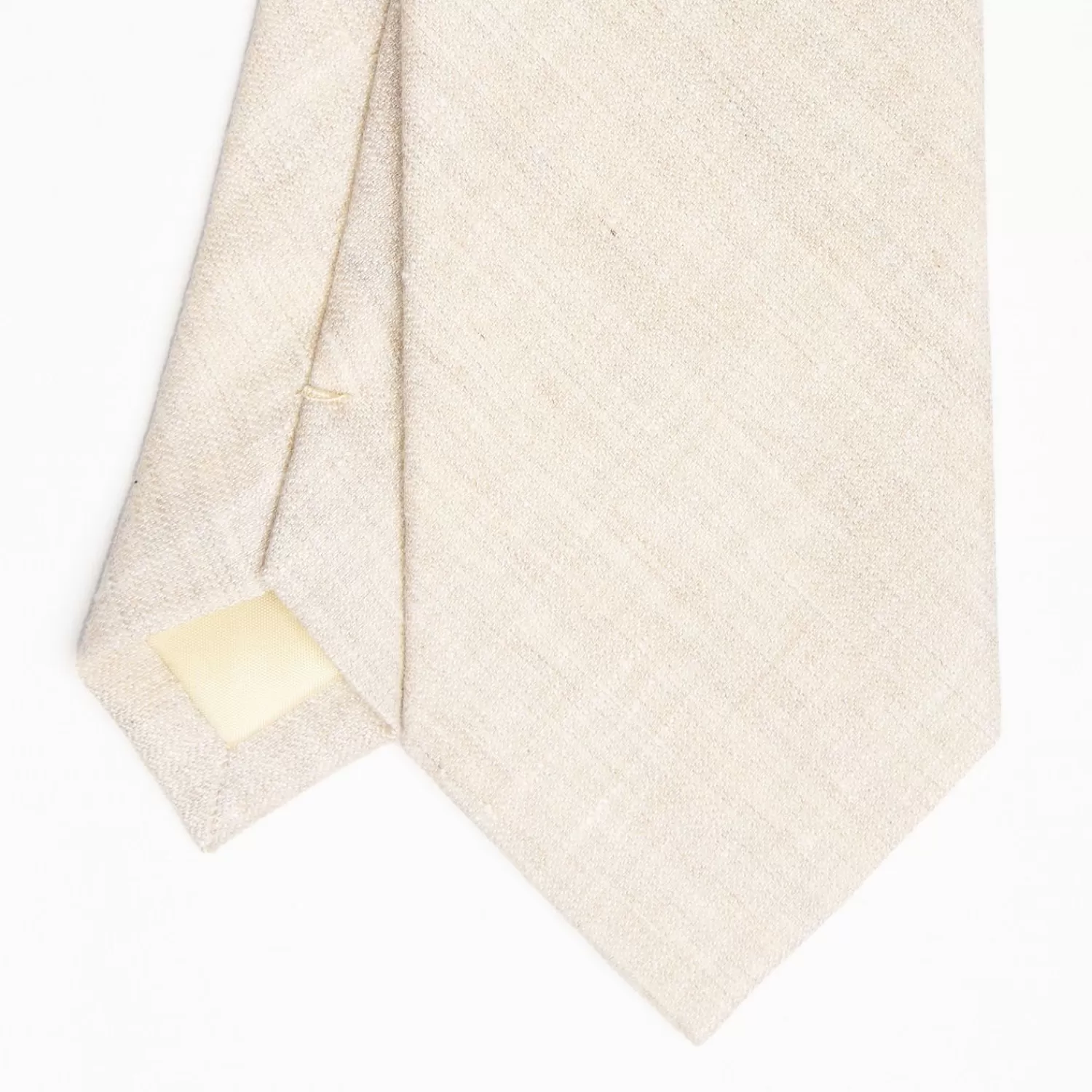 Beige Sartorial Linen And Cotton Tie - Solid Color>E.Marinella Outlet