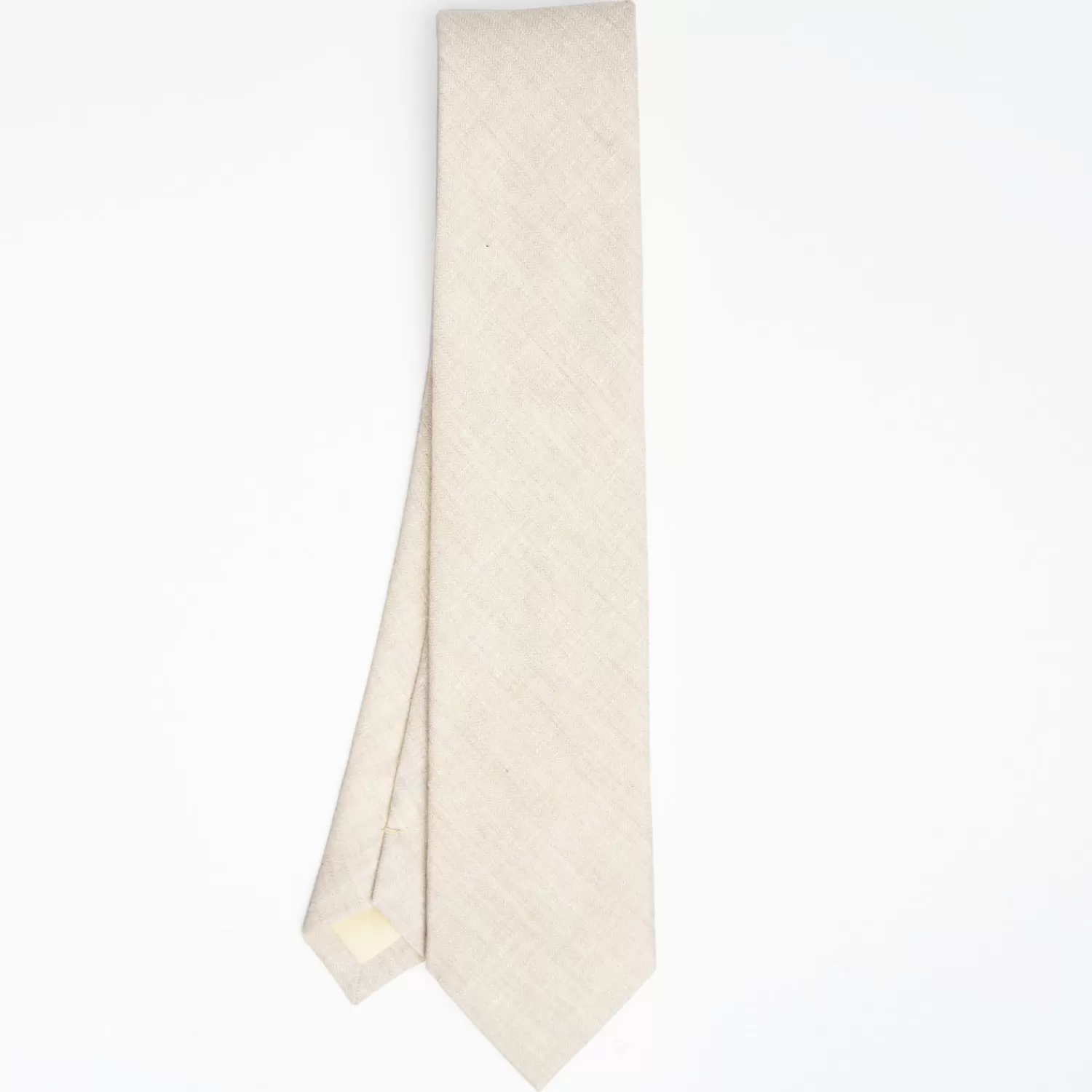 Beige Sartorial Linen And Cotton Tie - Solid Color>E.Marinella Outlet