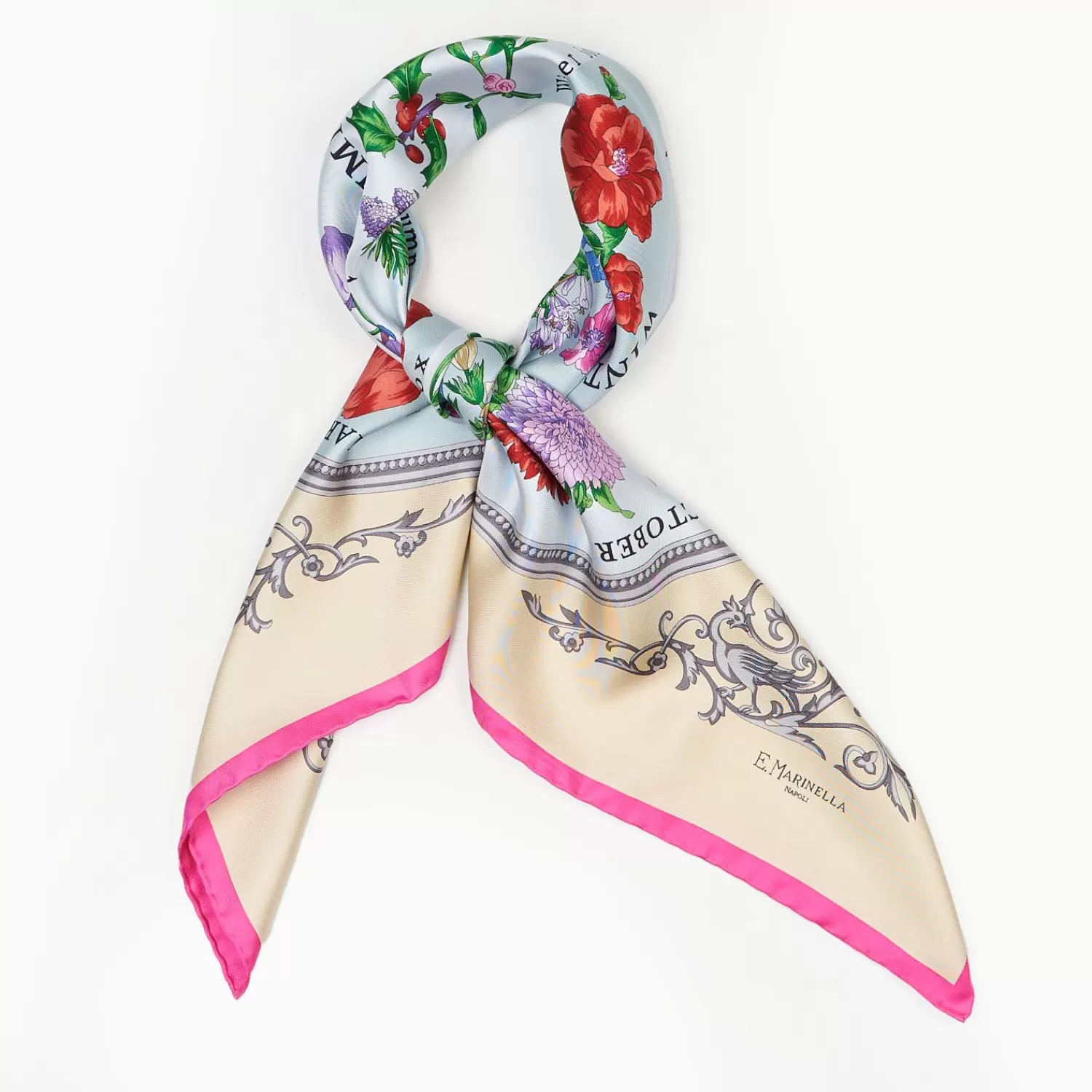 Beige Silk Scarf 90 - The Wheel Of Seasons>E.Marinella Cheap