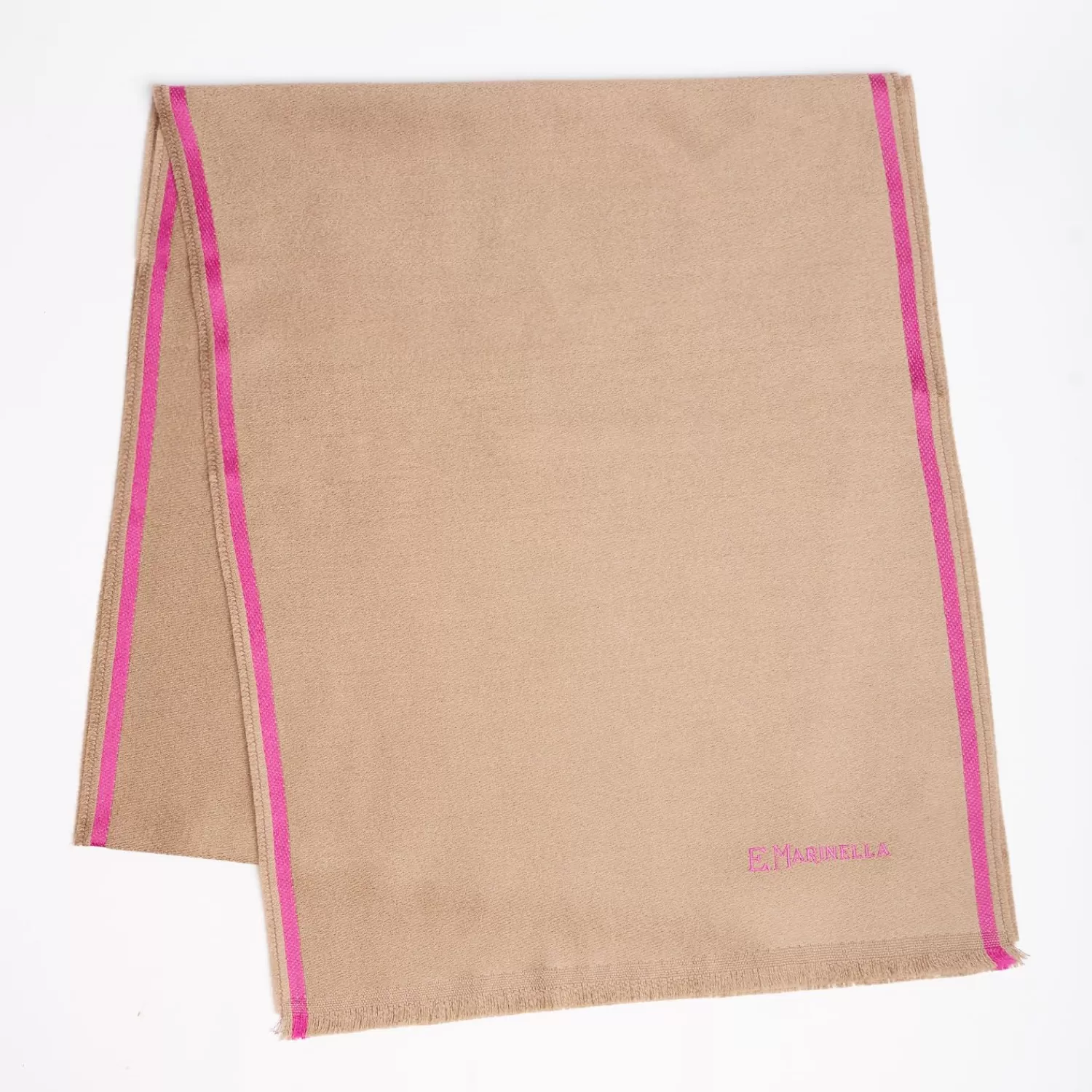 Beige Solid Colour Scarf With Contrasting Edge>E.Marinella Clearance