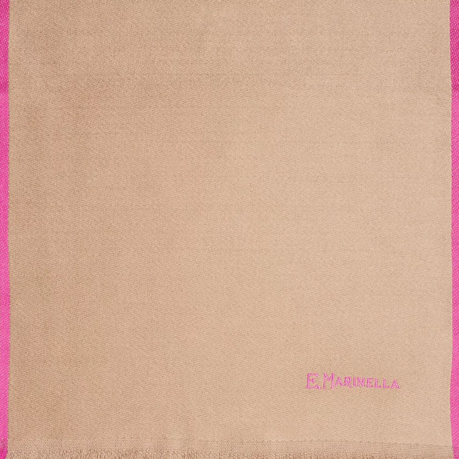 Beige Solid Colour Scarf With Contrasting Edge>E.Marinella Clearance