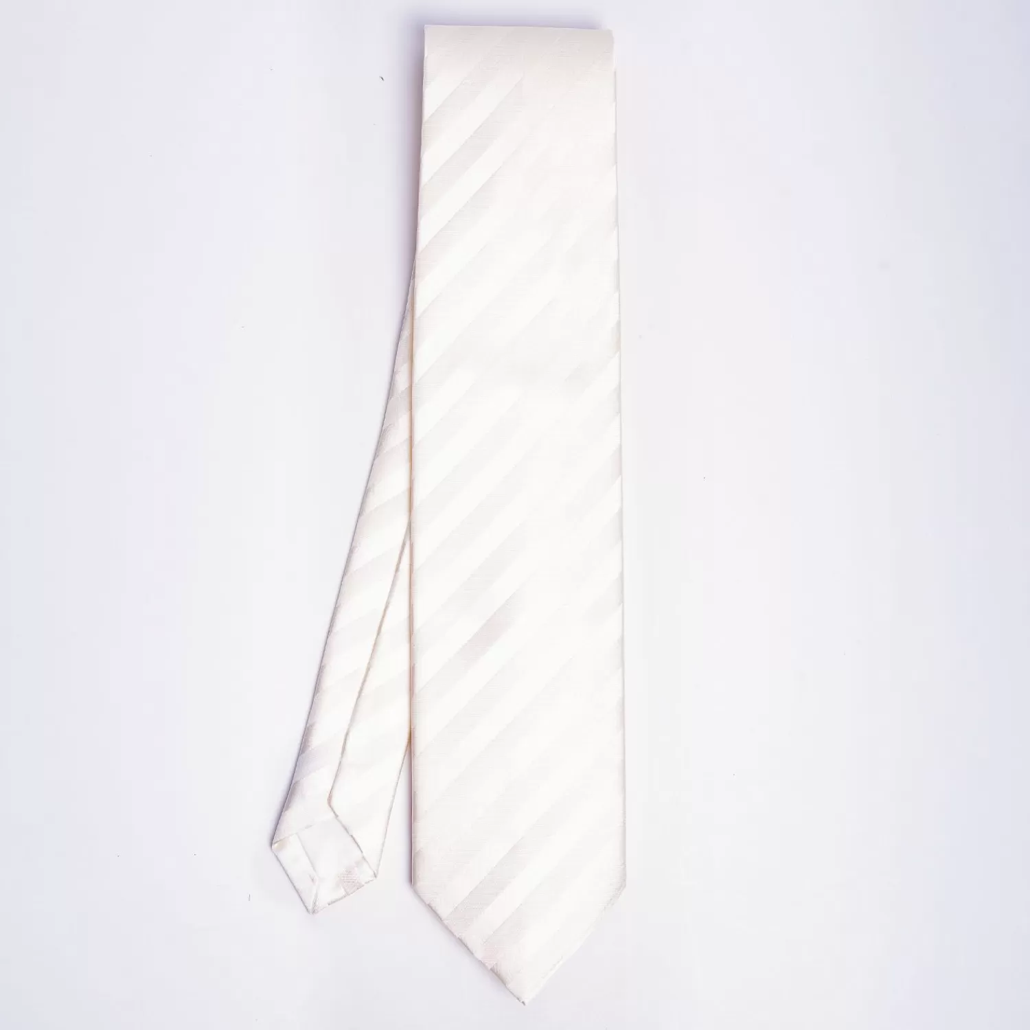 Beige Striped Satin Silk Ceremony Tie>E.Marinella Flash Sale