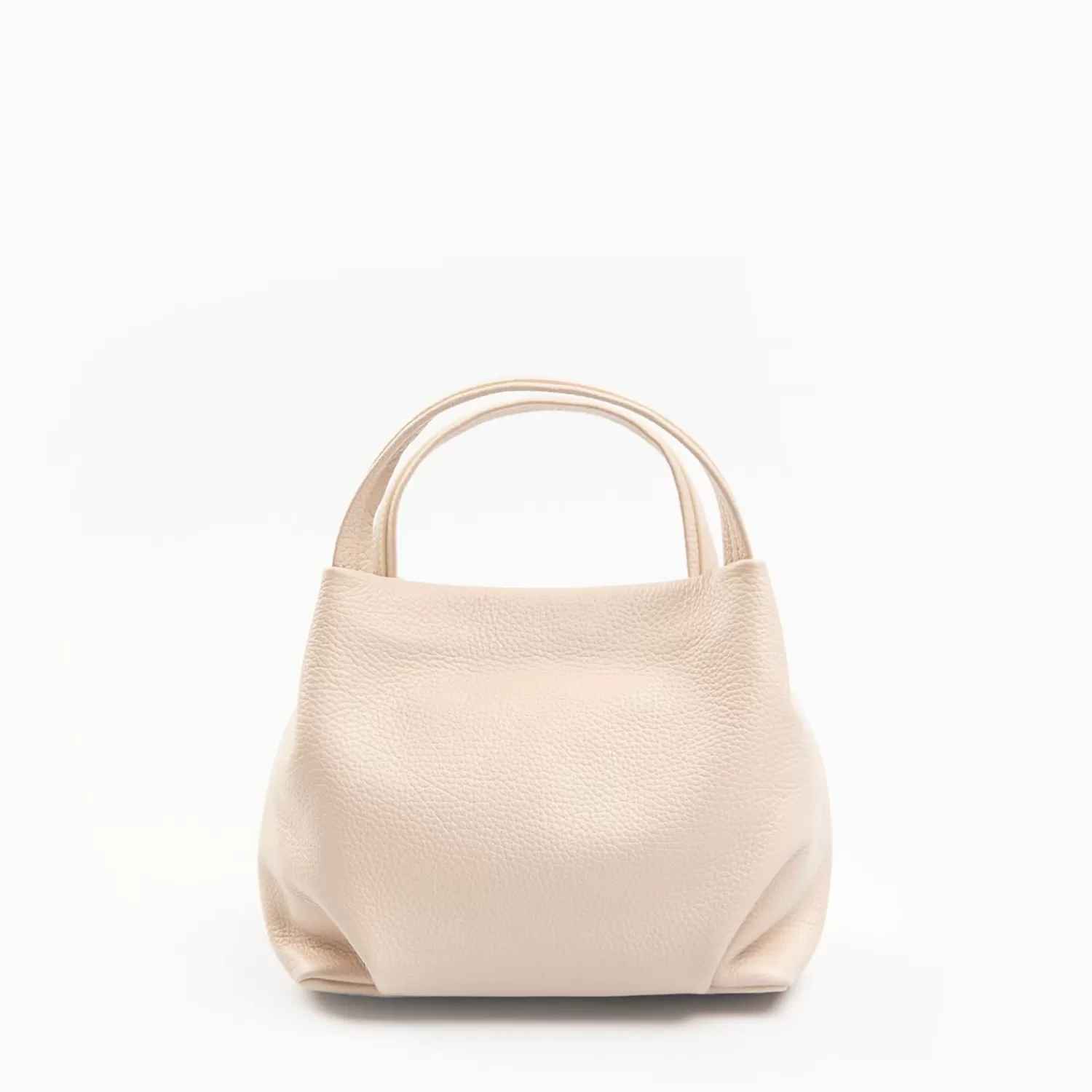 Beige Textured Leather Soft Mini Bag>E.Marinella Store