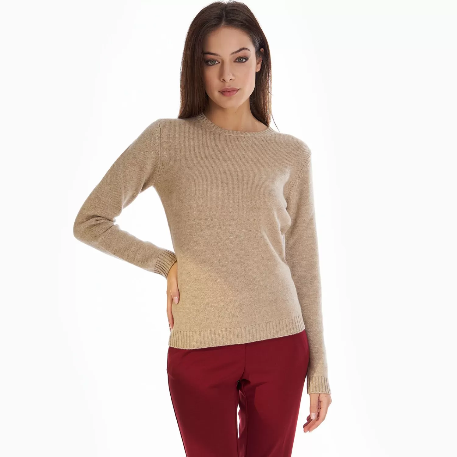 Beige Wool And Cashmere Crewneck>E.Marinella Best