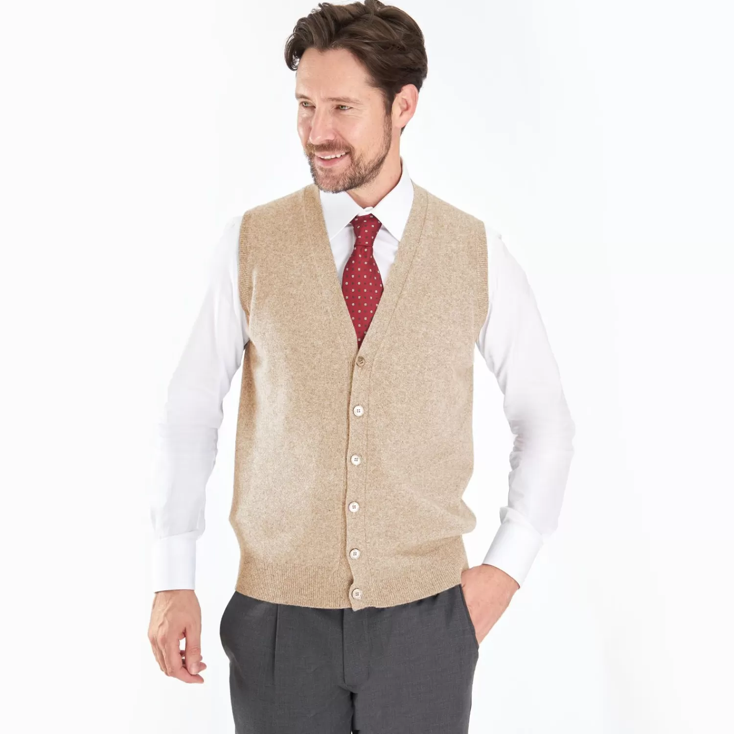 Beige Wool And Cashmere Gilet>E.Marinella Discount