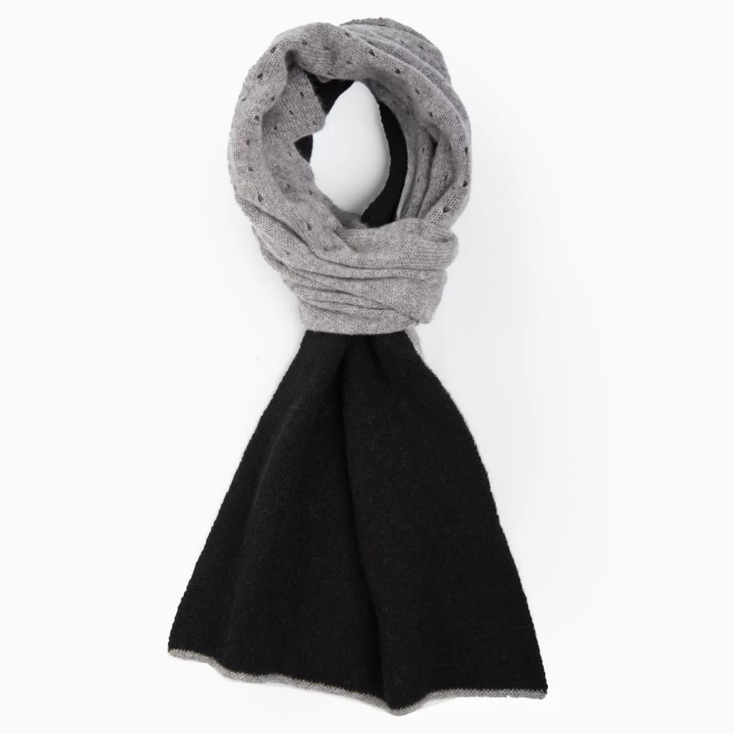 Black And Gray Dots Cashmere Neck Warmer>E.Marinella Online