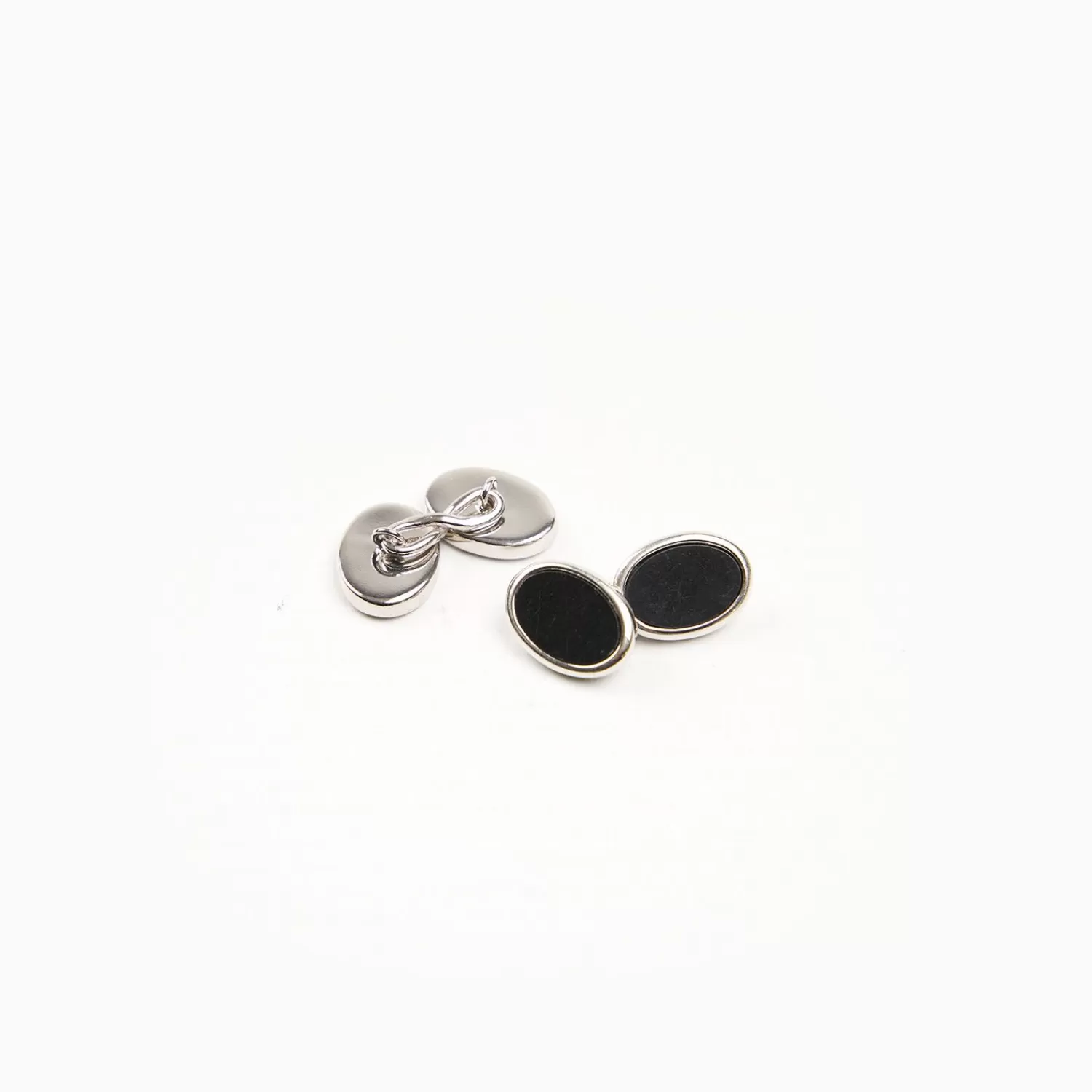 Black Double Onyx Cufflinks In Silver>E.Marinella Best Sale