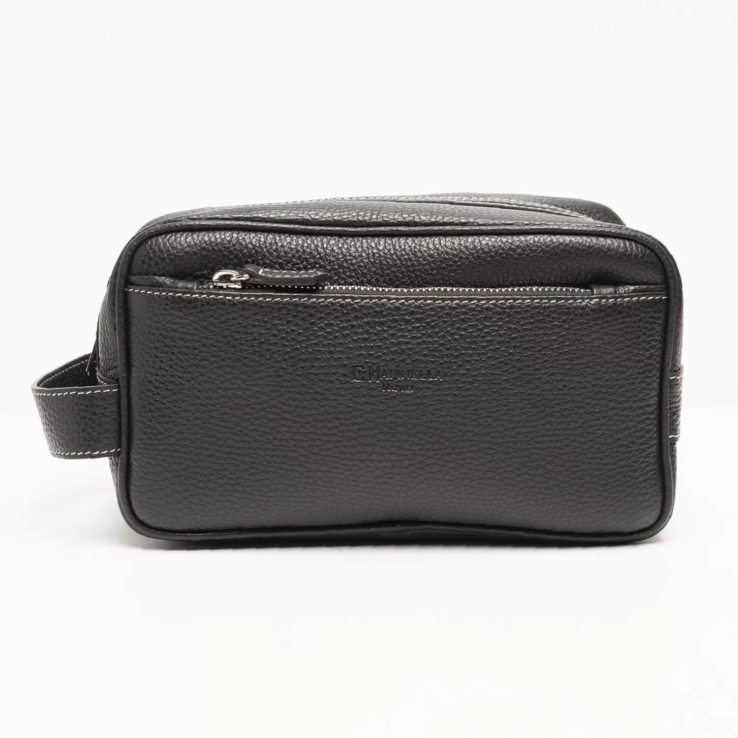 Black Hammered Leather Toiletry Bag>E.Marinella Best Sale