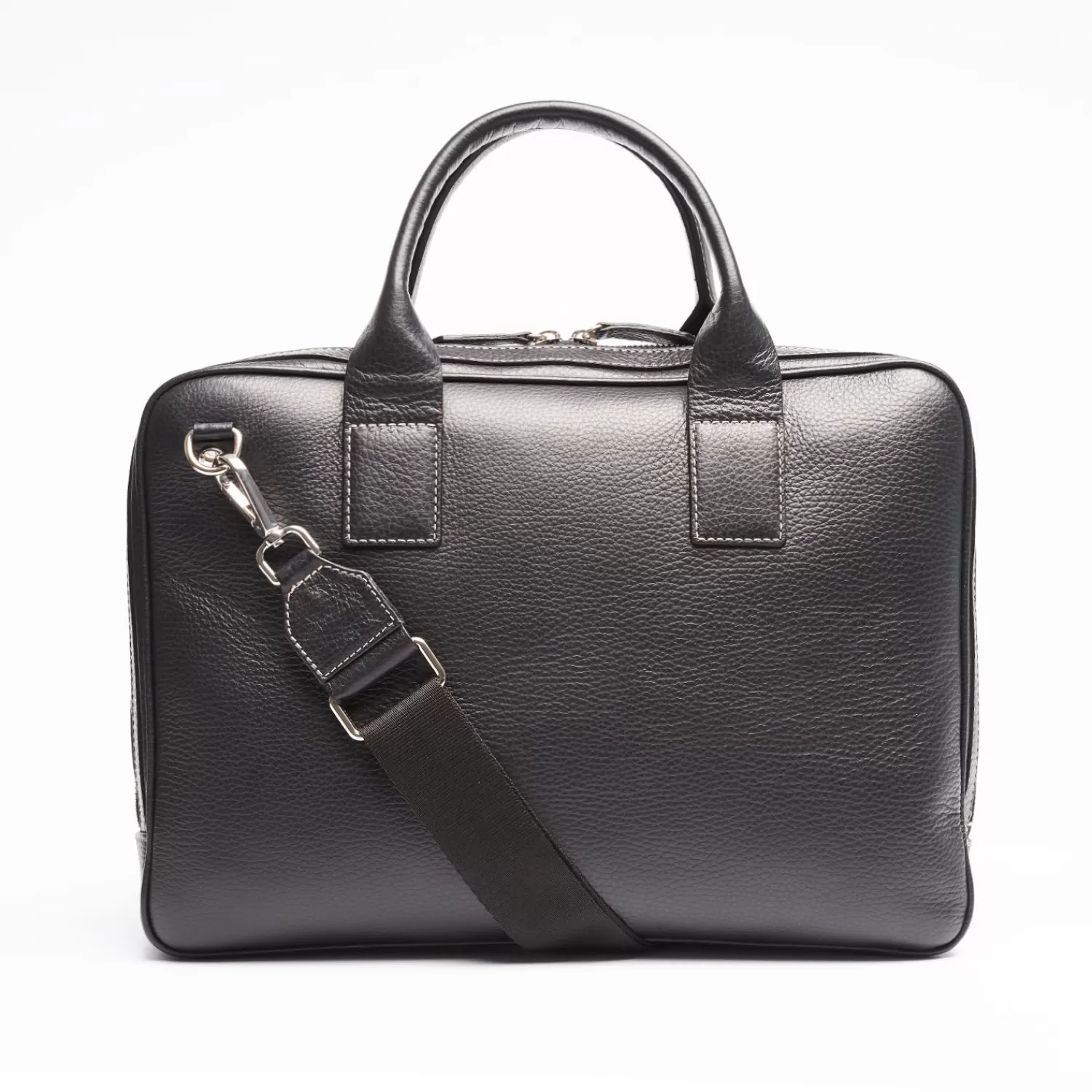 Black Leather Briefcase>E.Marinella Outlet