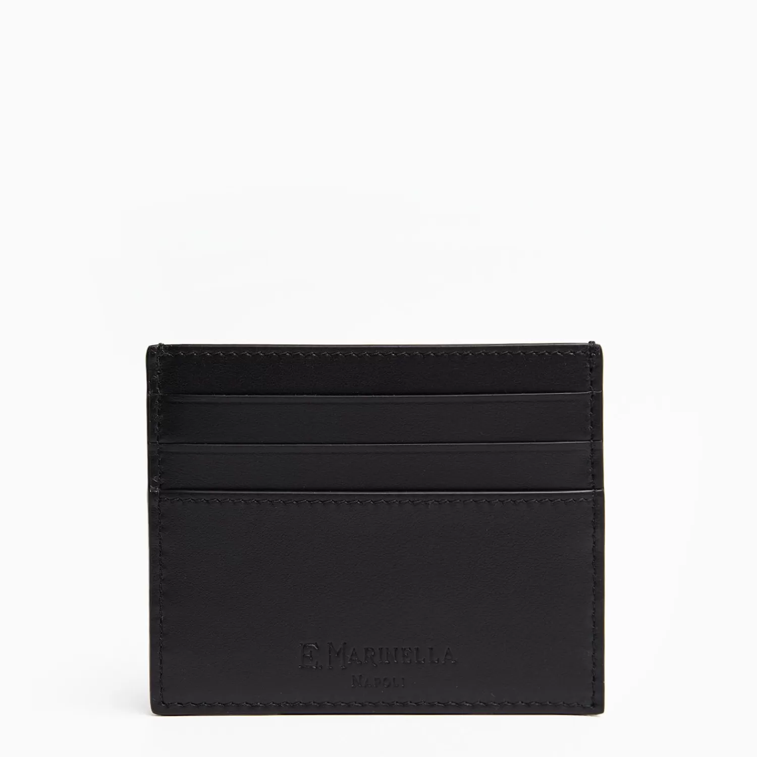 Black Leather Credit Card Holder - 7 Compartments>E.Marinella Best Sale