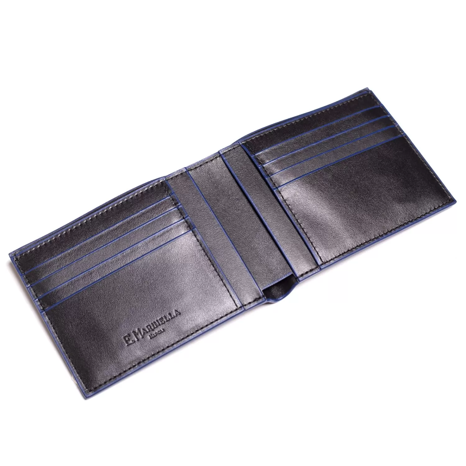 Black Leather Horizontal Wallet>E.Marinella Outlet