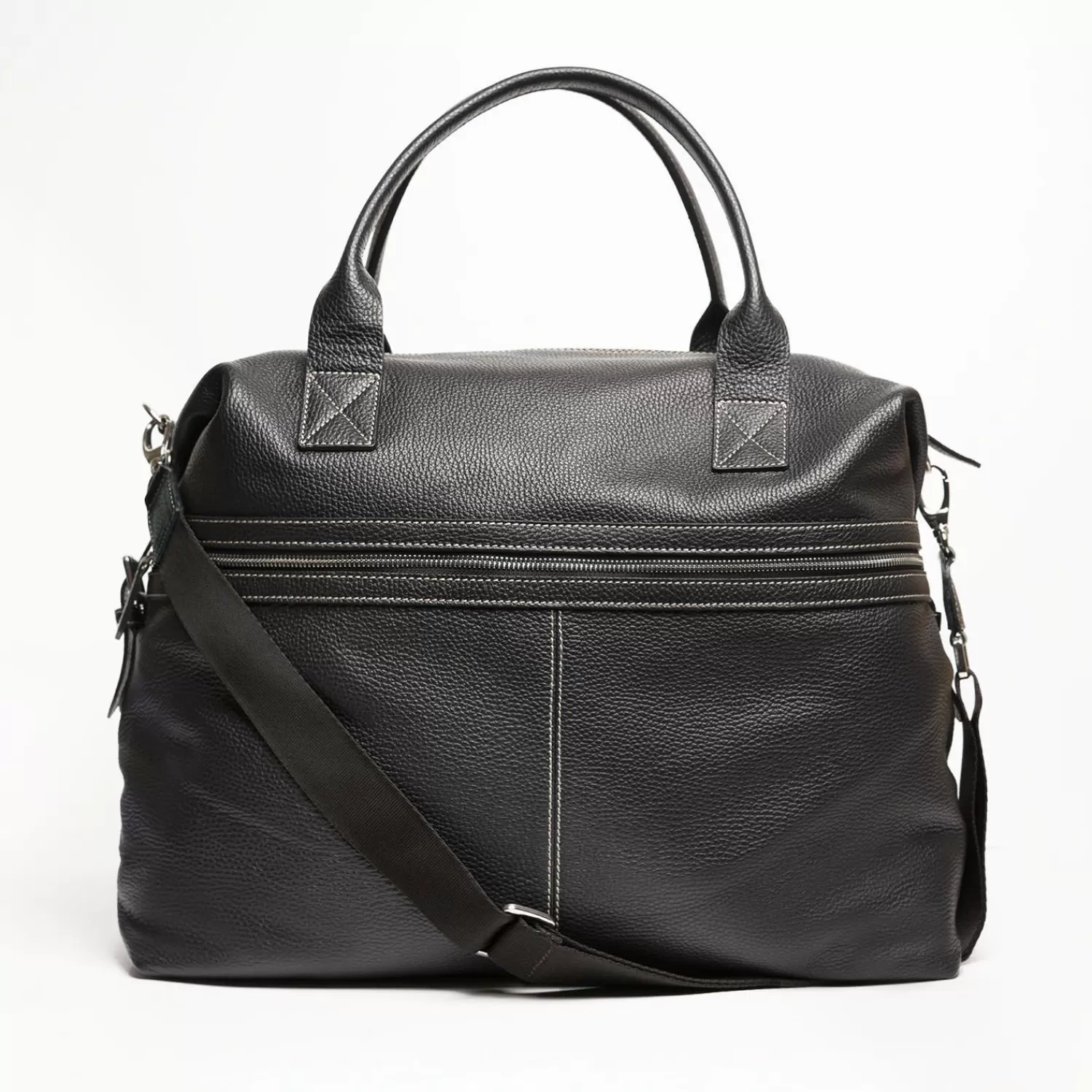 Black Leather Travel Bag>E.Marinella Outlet