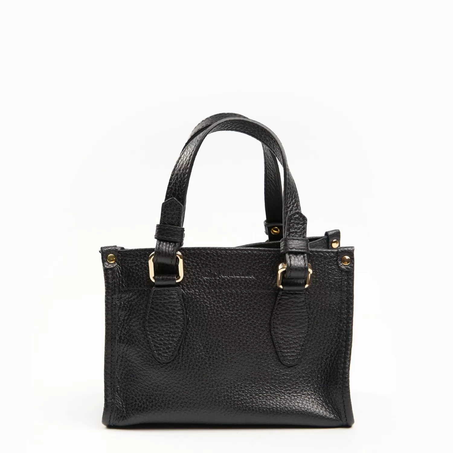 Black Mini Shopping Bag In Hammered Leather>E.Marinella Best