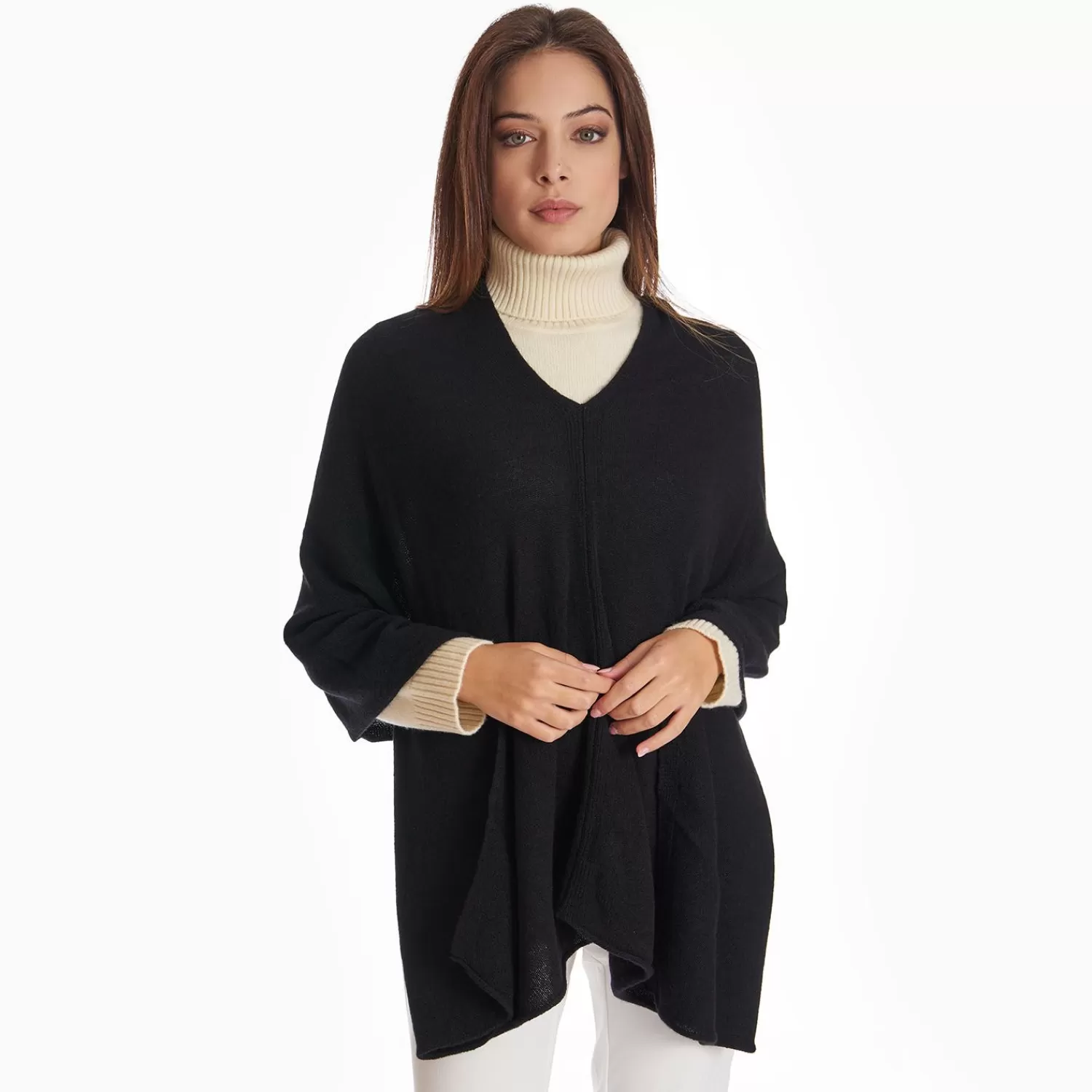 Black Poncho In Cashmere>E.Marinella Sale