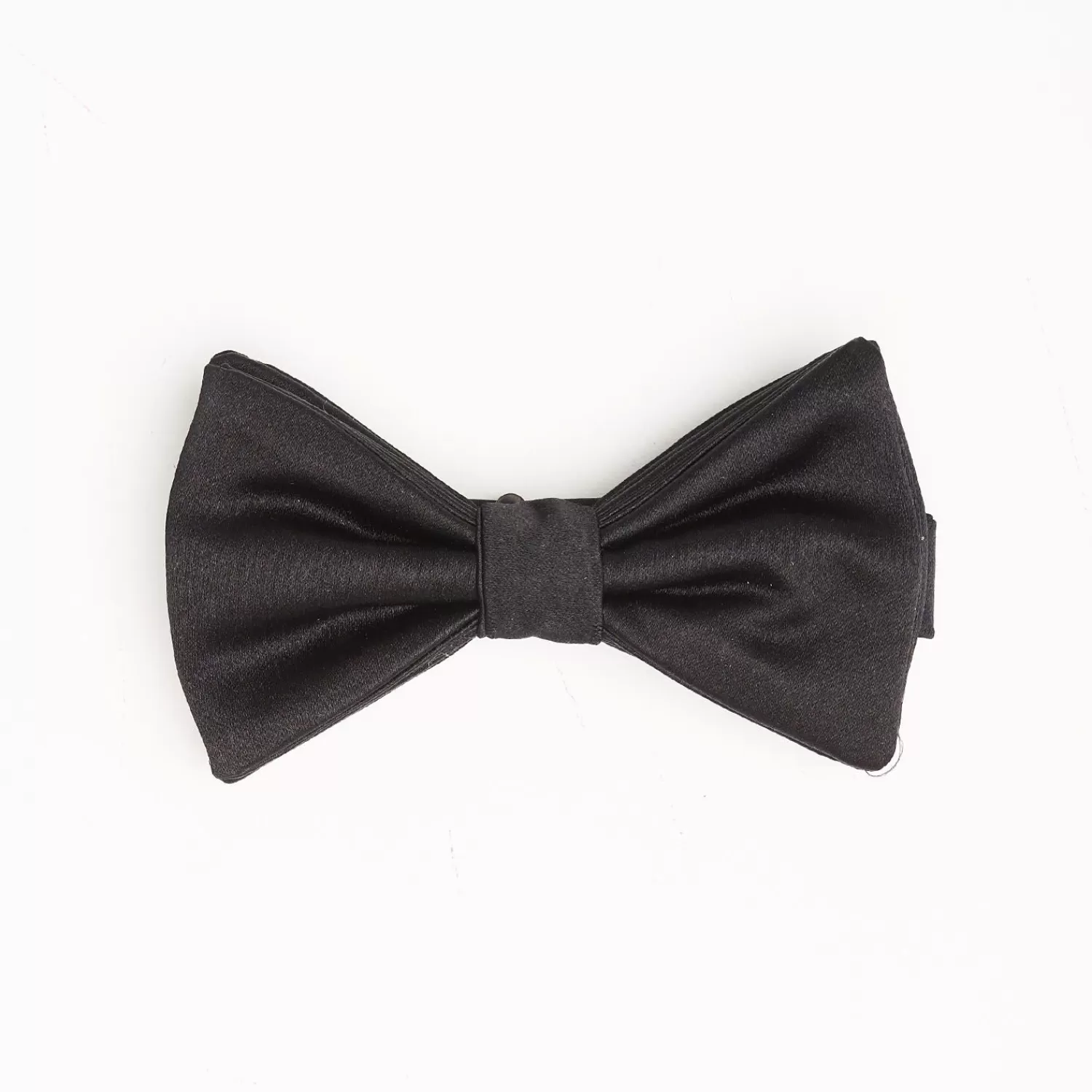 Black Pre-Knotted Silk Satin Bowtie - Solid Color>E.Marinella New