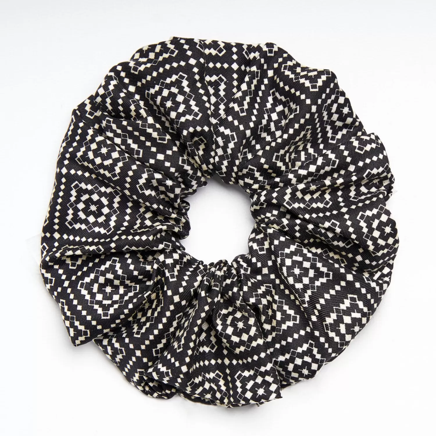 Black Silk Scrunchie - Archivio Pattern>E.Marinella Hot