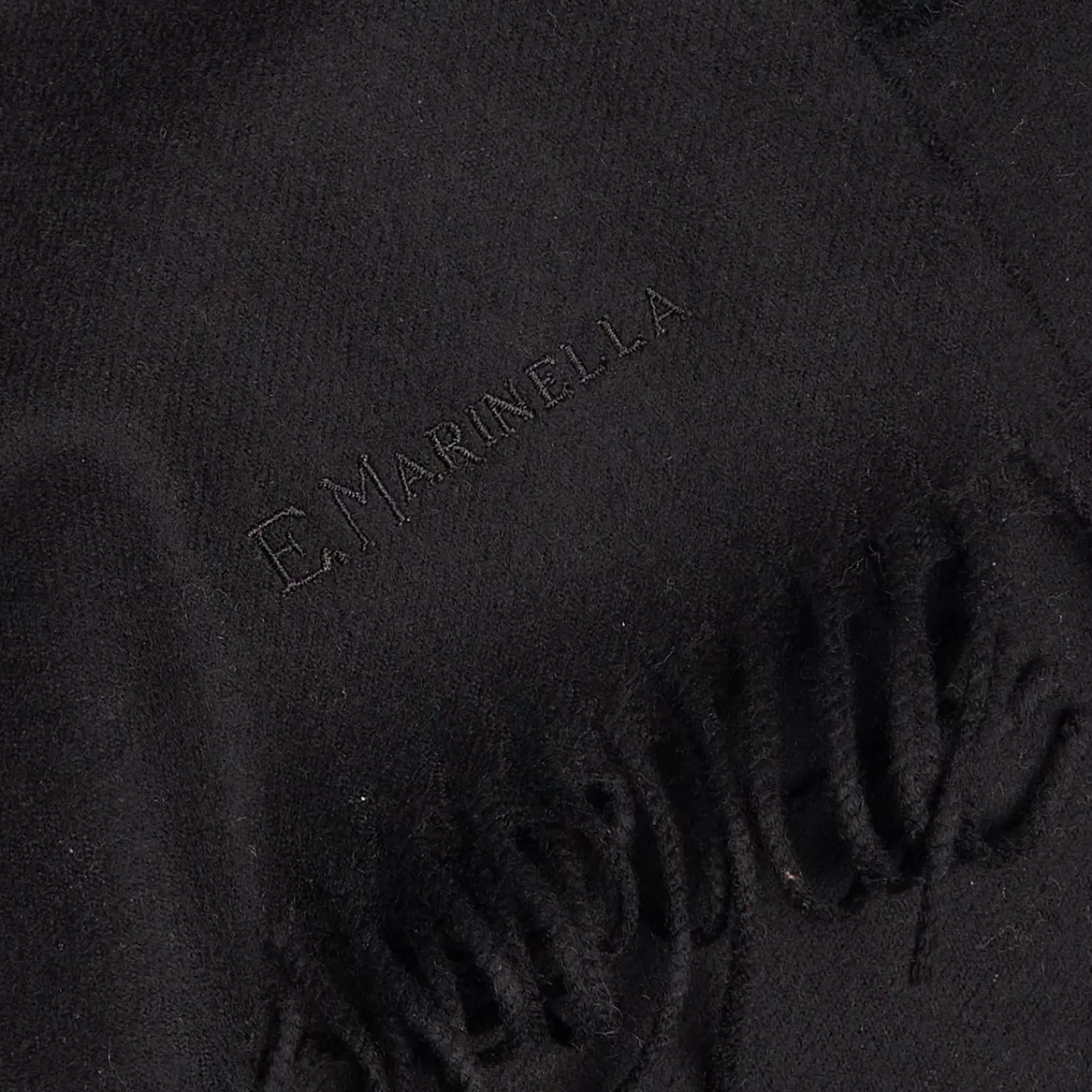 Black Solid Wool Scarf>E.Marinella Cheap