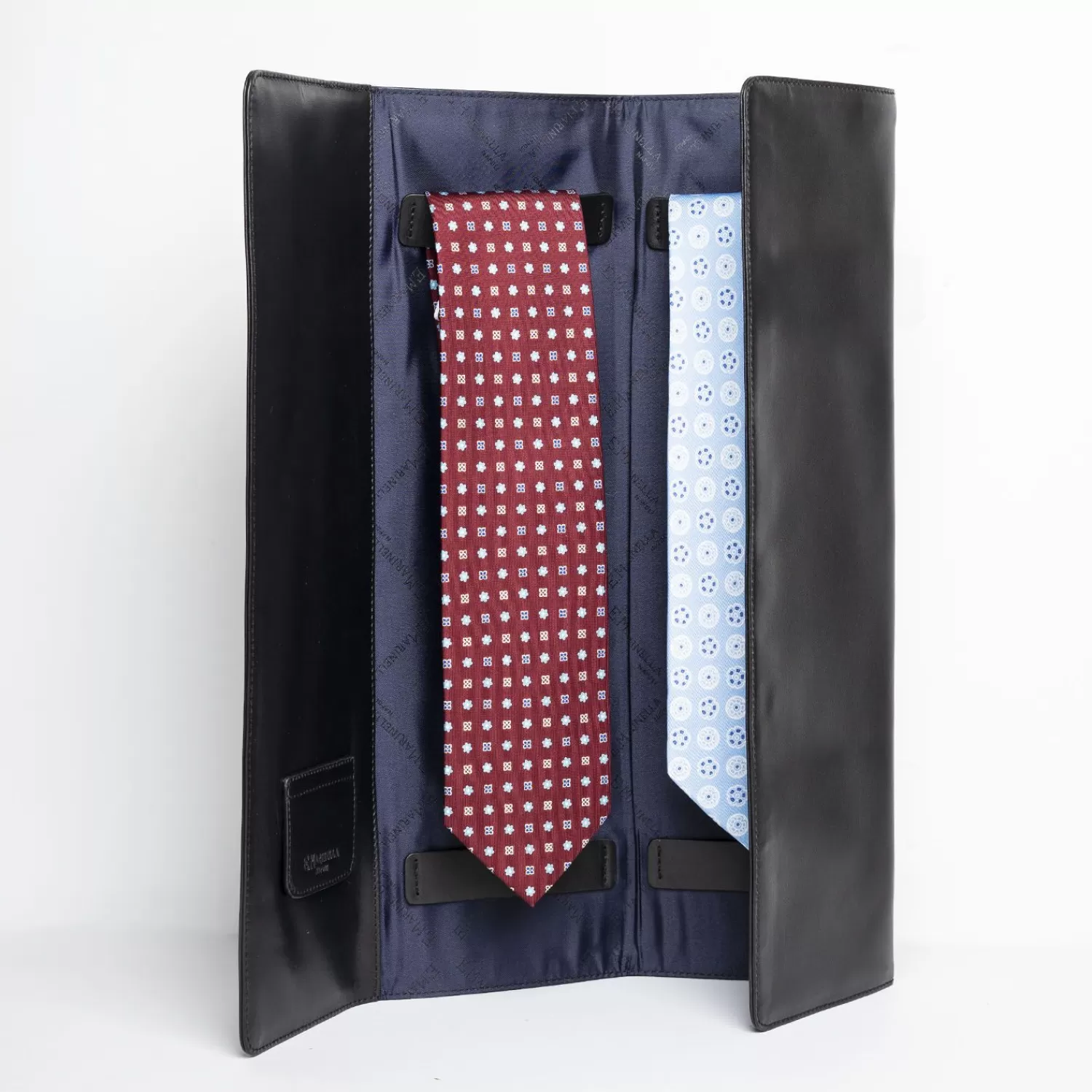 Black Travel Tie Holder In Leather>E.Marinella Fashion