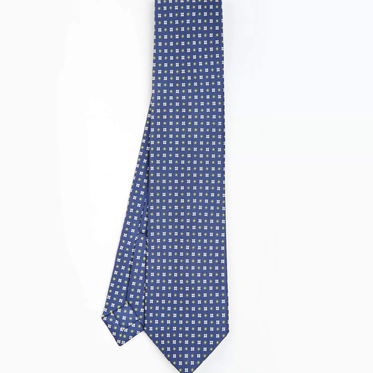 Blue 5 Fold Sartorial Silk Tie - Small Flower Pattern>E.Marinella Clearance