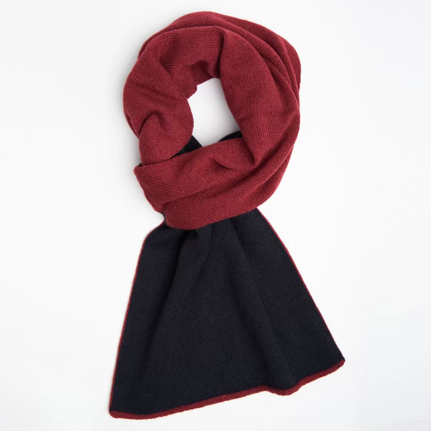 Blue And Burgundy Two-Tone Cashmere Neck Warmer>E.Marinella Store