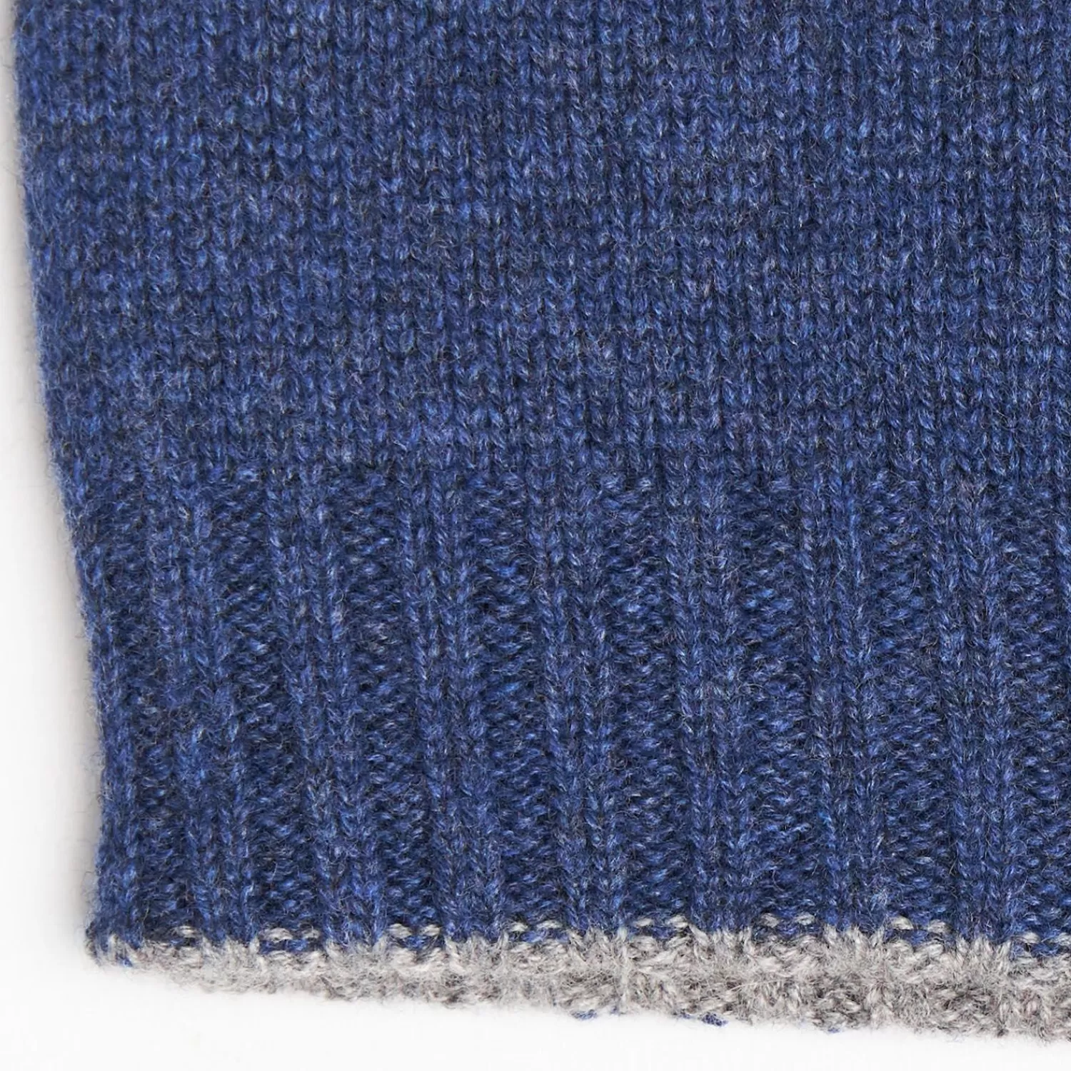 Blue And Grey Bicolor Cashmere Beanie>E.Marinella New