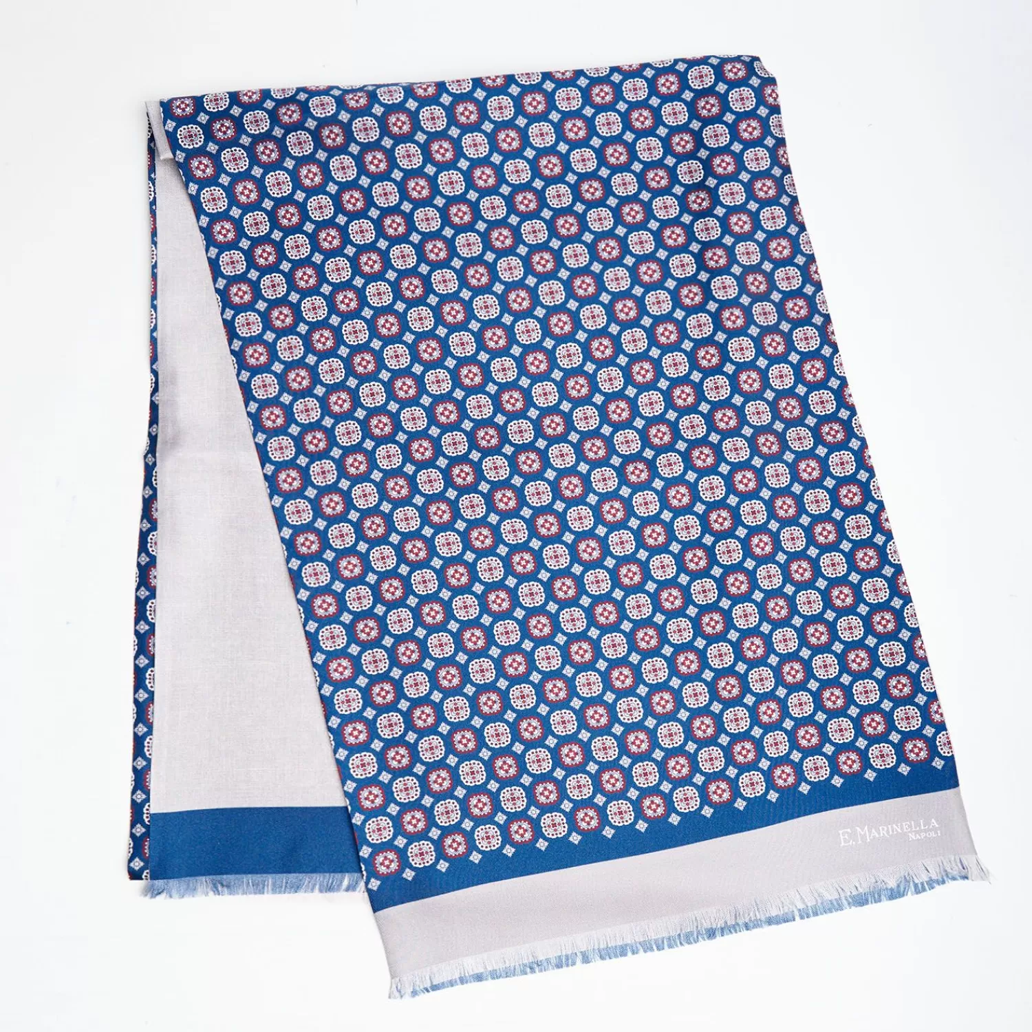 Blue And Grey Double Silk Scarf>E.Marinella Discount