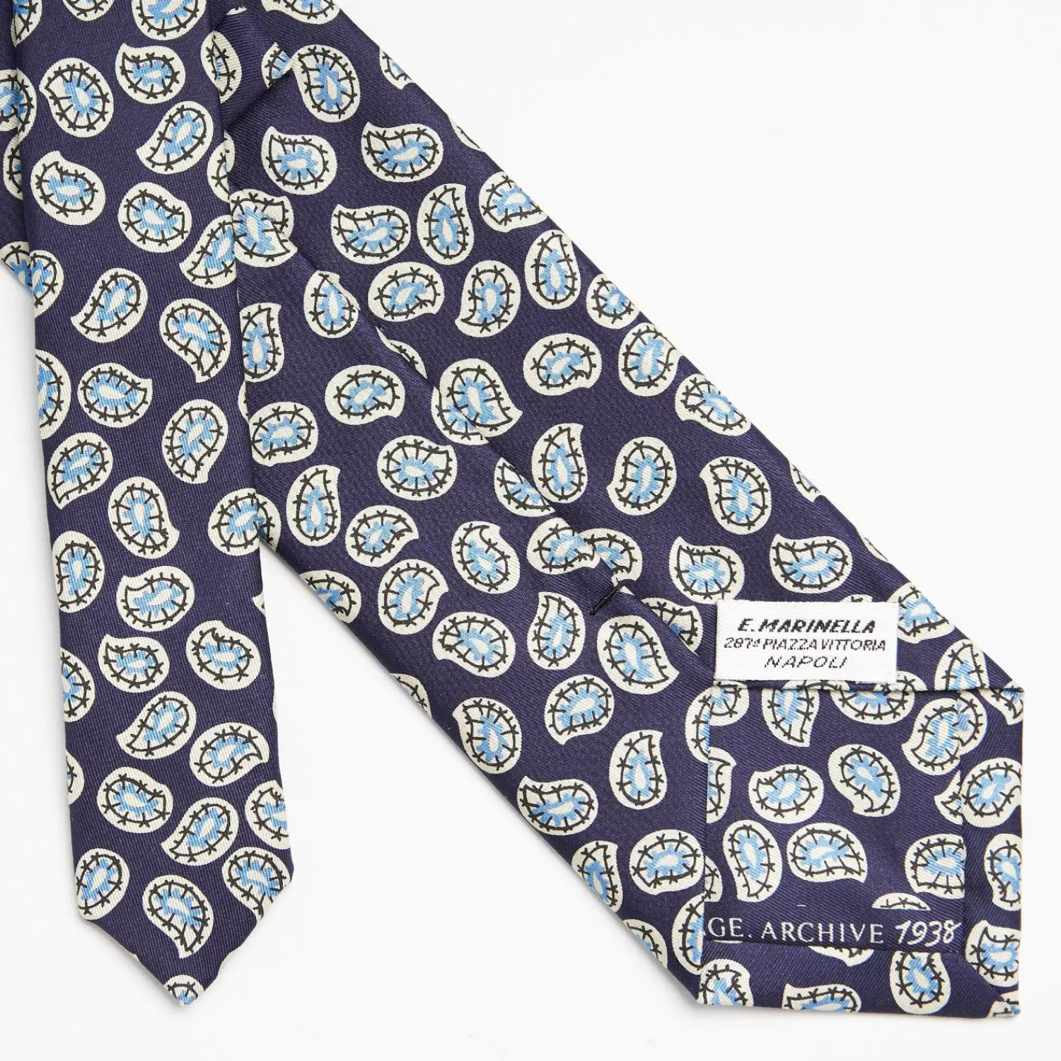 Blue Archivio Collection Silk Tie 1938-01>E.Marinella Clearance