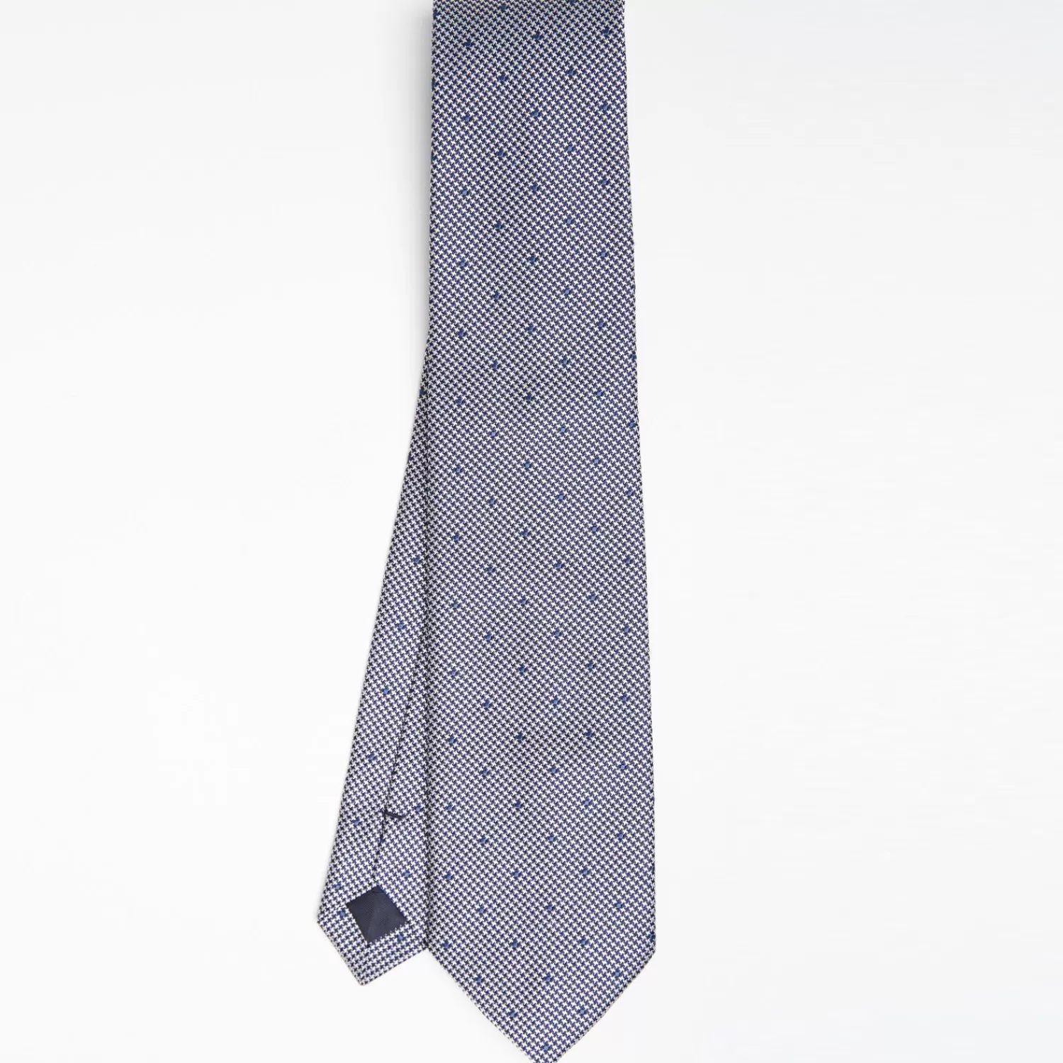 Blue Ceremonial Jacquard Silk Tie Polka Dot Pattern>E.Marinella New