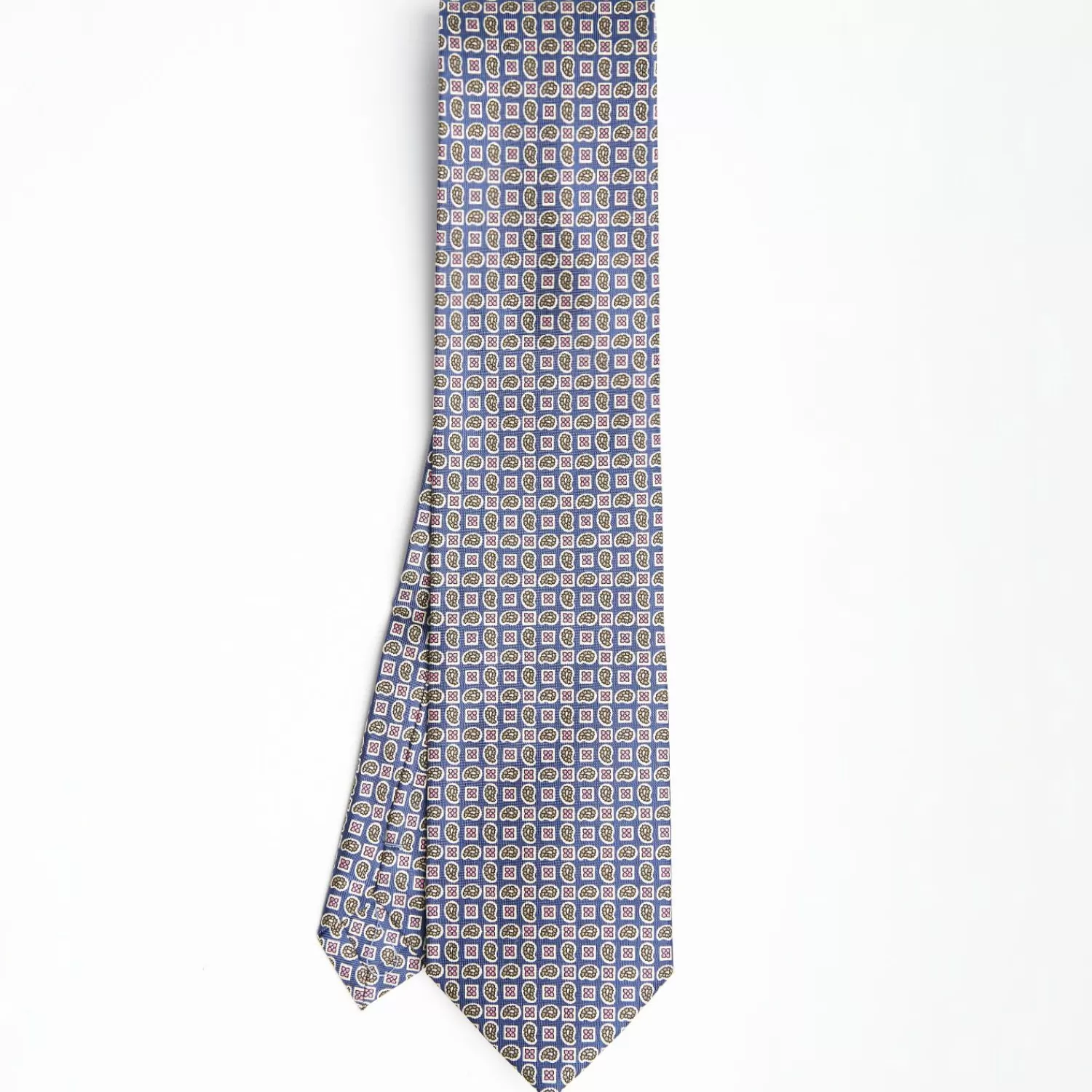 Blue Extra Long Sartorial Silk Tie - Paisley Pattern>E.Marinella Fashion