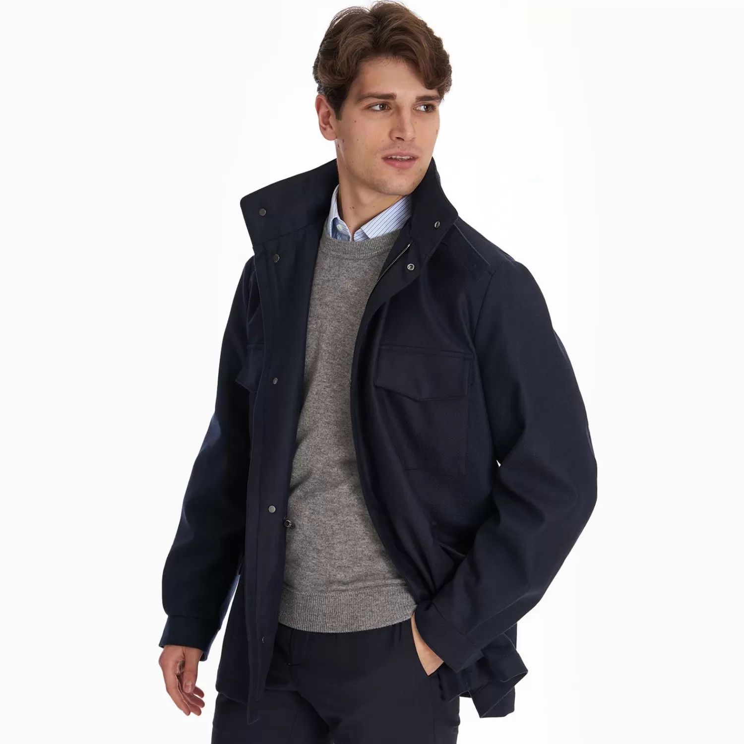 Blue Field Jacket>E.Marinella Hot