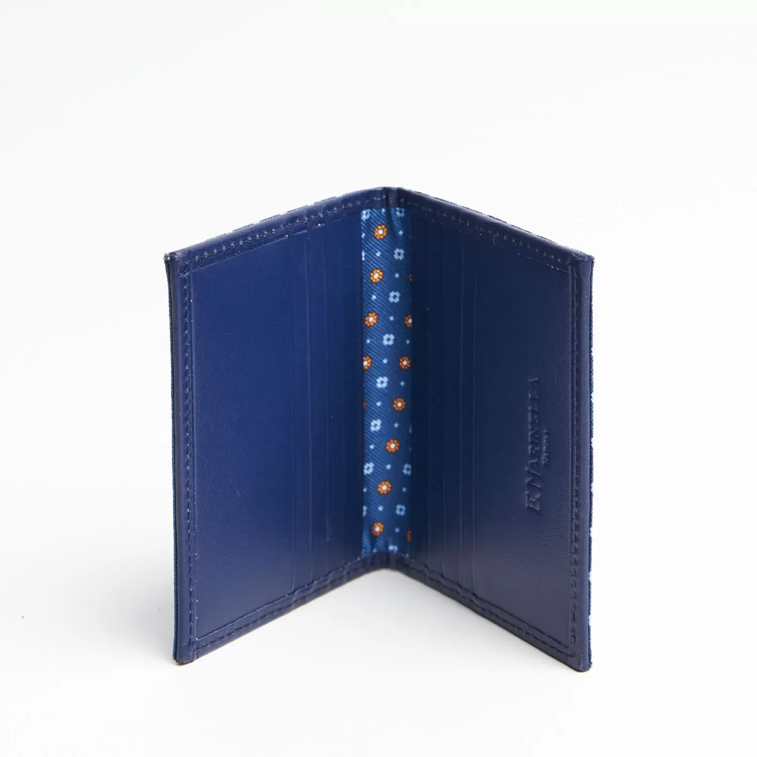 Blue Leather Folding Card Holder - 10 Compartments>E.Marinella Best