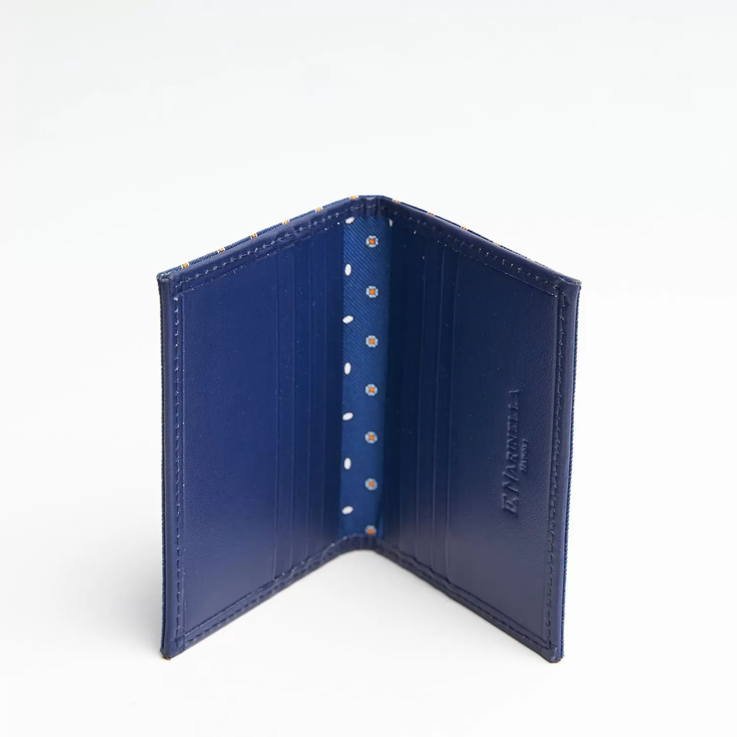 Blue Leather Folding Card Holder - 10 Compartments>E.Marinella Outlet