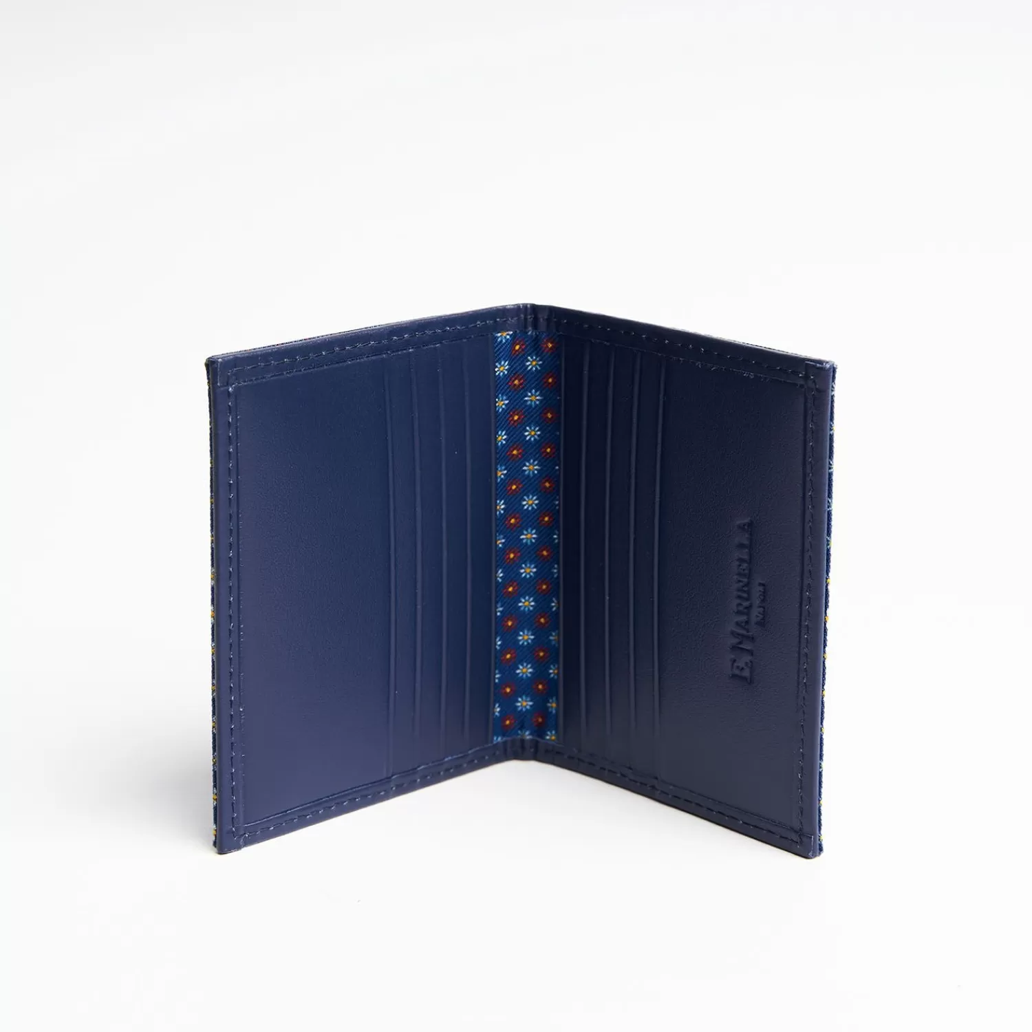 Blue Leather Folding Card Holder - 10 Compartments>E.Marinella Fashion