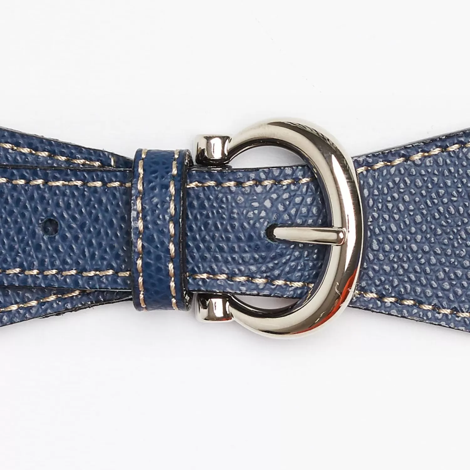 Blue Leather Scarf-Buckle>E.Marinella Outlet