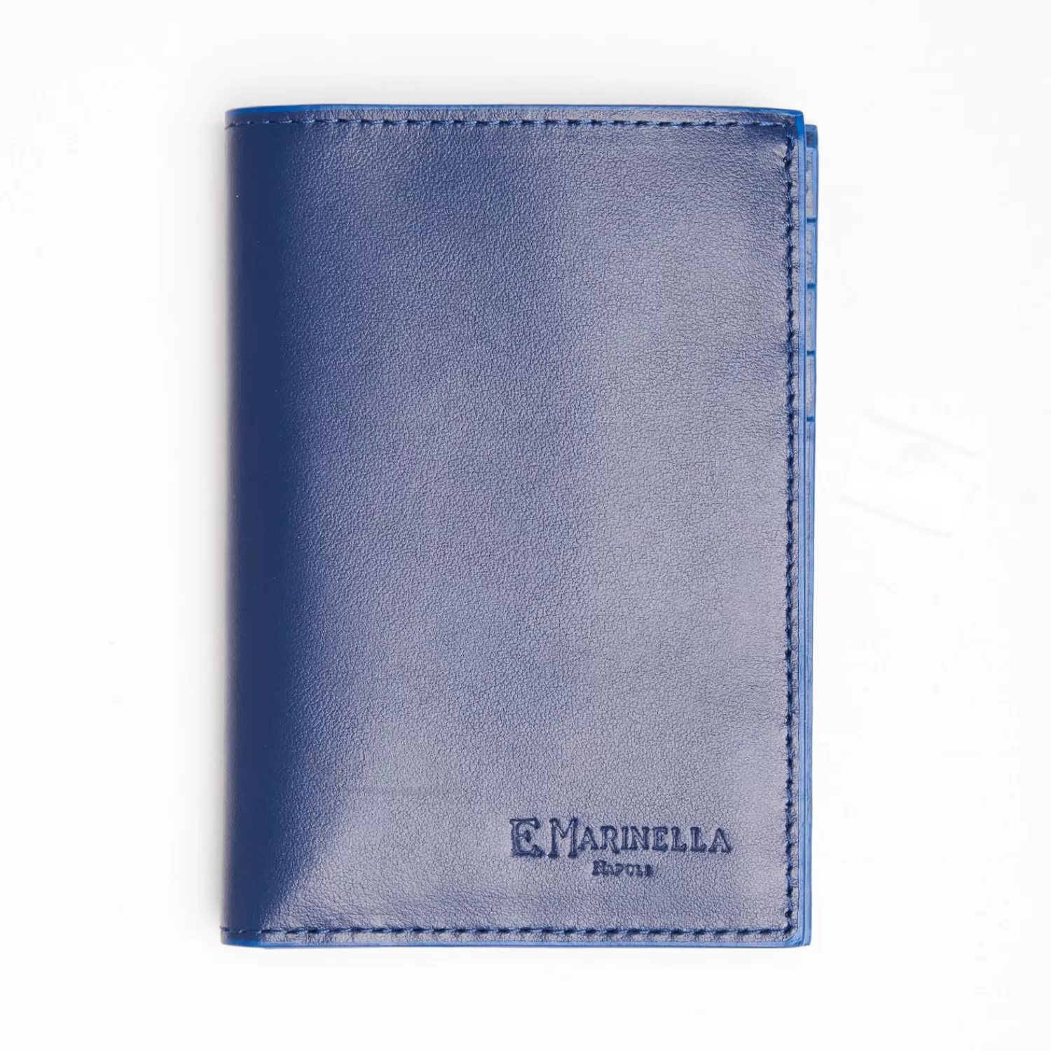 Blue Leather Vertical Wallet>E.Marinella Best