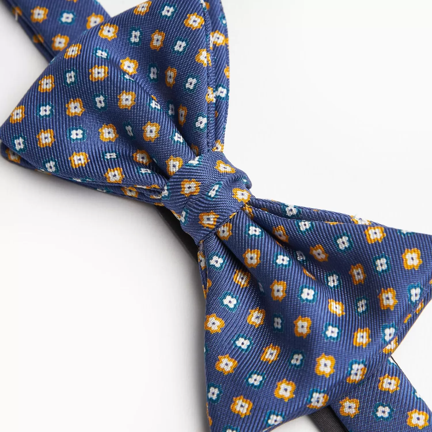 Blue Pre-Knotted Silk Bowtie- Small Flower Pattern>E.Marinella Fashion