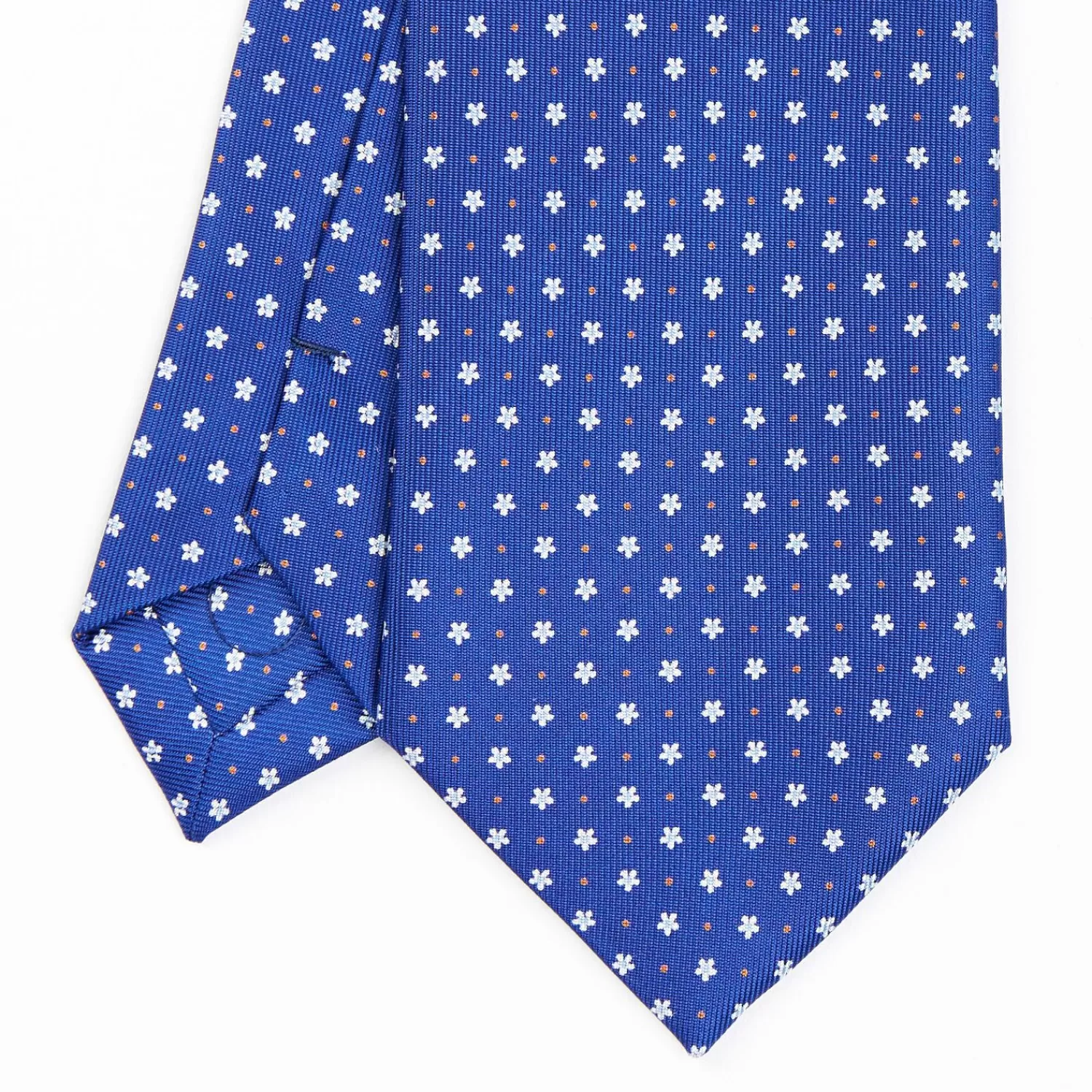 Blue Sartorial Classic Silk Tie - Small Flower Pattern>E.Marinella Shop