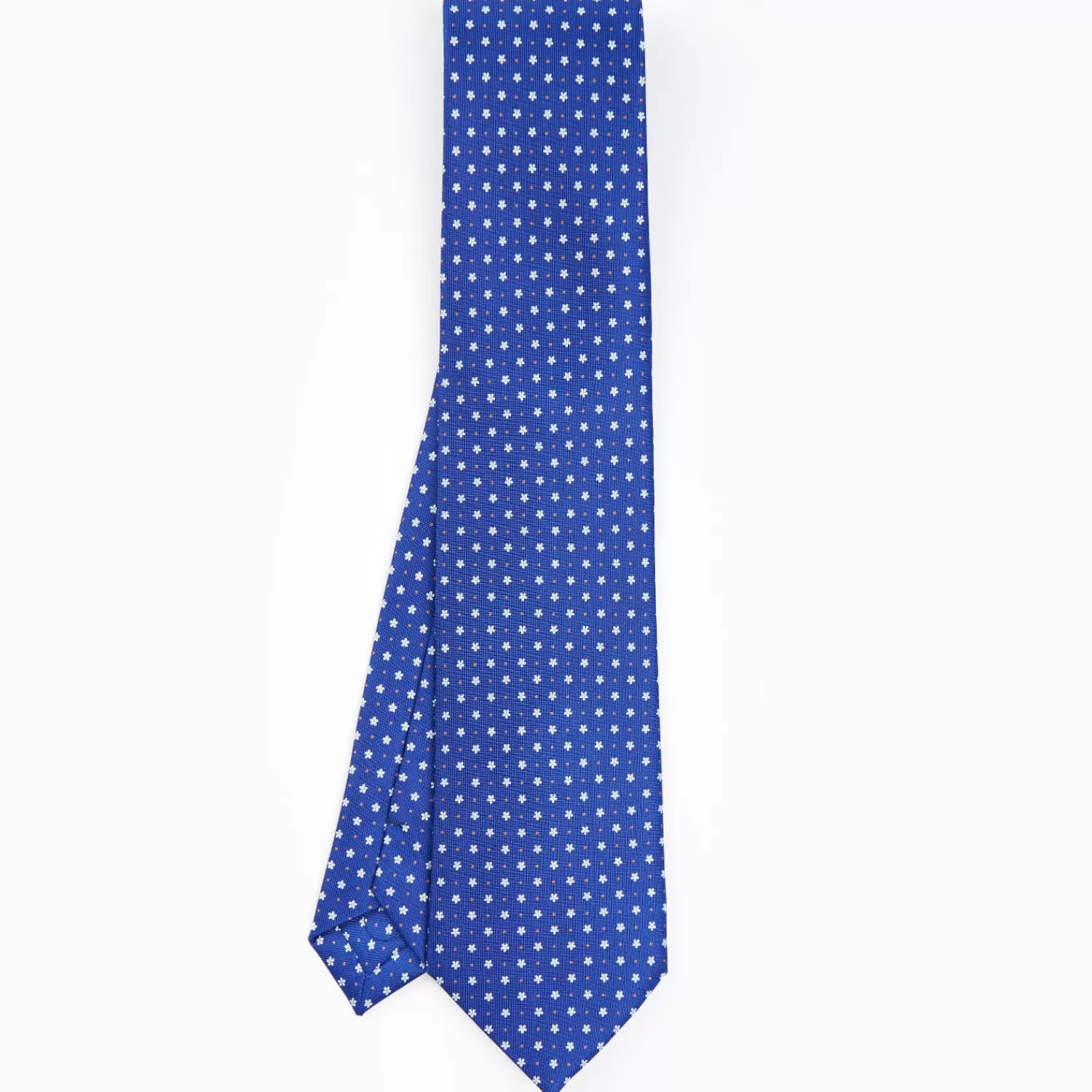 Blue Sartorial Classic Silk Tie - Small Flower Pattern>E.Marinella Shop